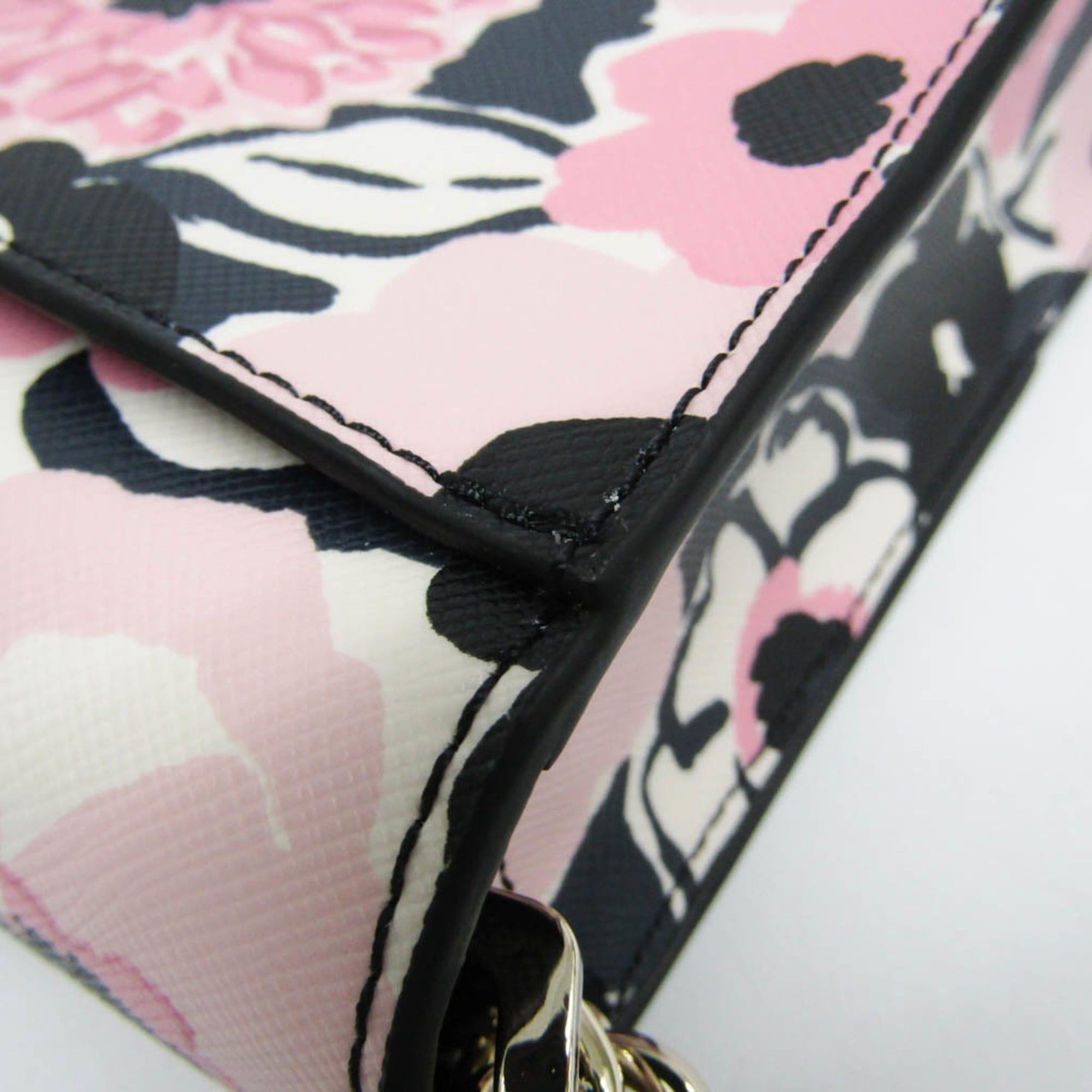Kate Spade Kate Spade Carson Dahlia Floral Printed K8111 Women's PVC Handbag,Shoulder Bag Black,Pink Size ONE SIZE - 7 Thumbnail