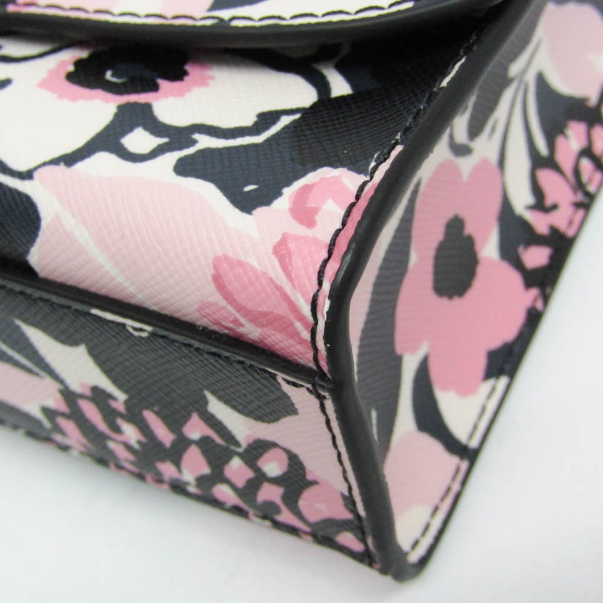 Kate Spade Kate Spade Carson Dahlia Floral Printed K8111 Women's PVC Handbag,Shoulder Bag Black,Pink Size ONE SIZE - 4 Thumbnail