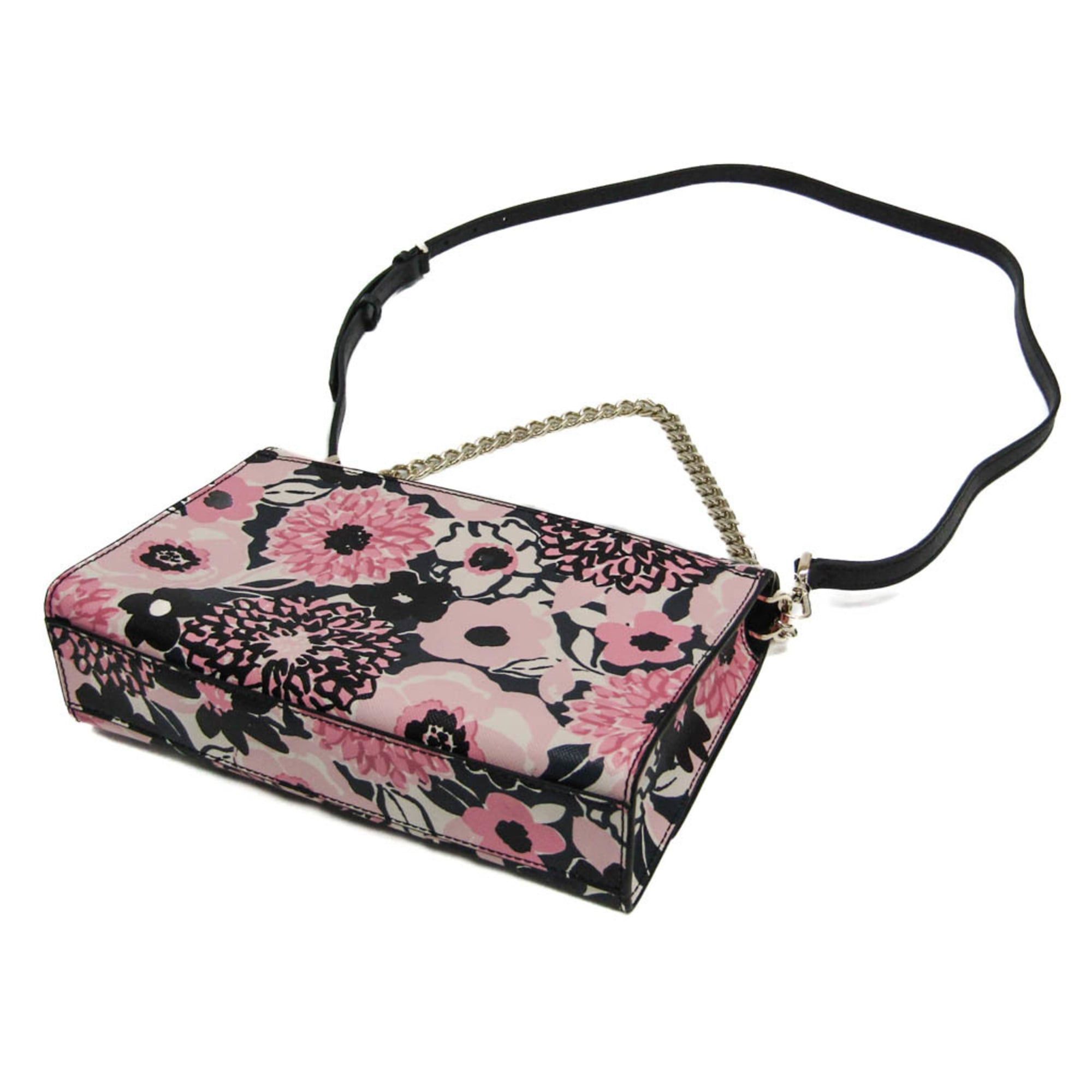 Kate Spade Kate Spade Carson Dahlia Floral Printed K8111 Women's PVC Handbag,Shoulder Bag Black,Pink Size ONE SIZE - 2 Thumbnail