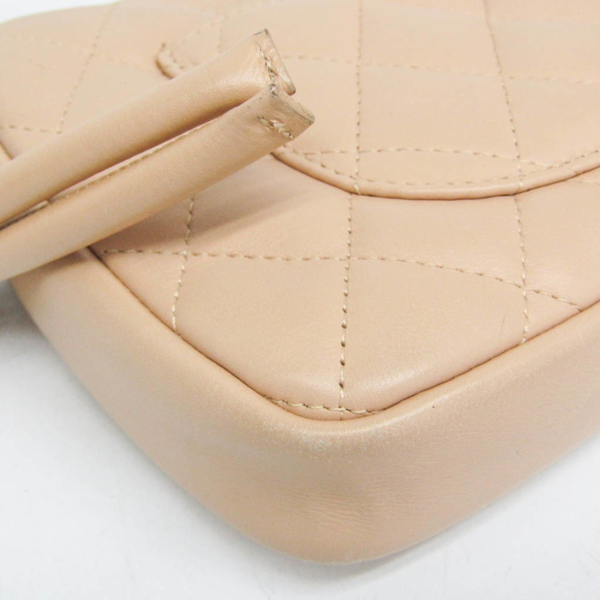 Chanel Chanel Ligne Cambon Accessory Pouch Women's Leather Handbag Light Beige Size ONE SIZE - 4 Thumbnail