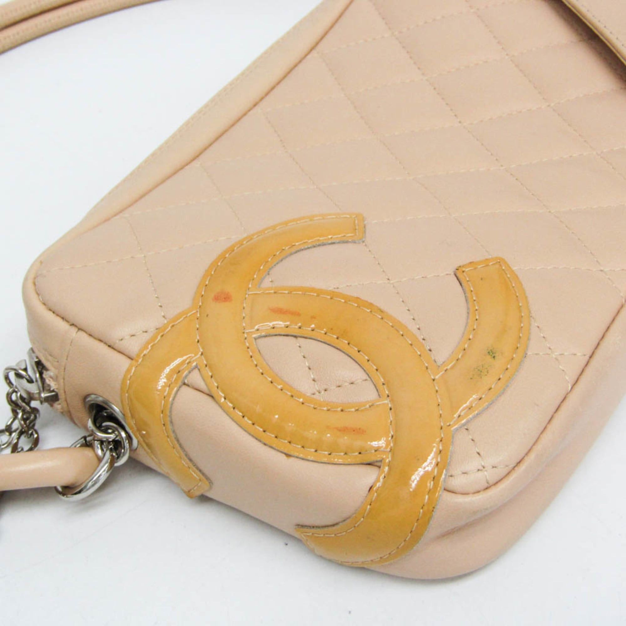 Chanel Chanel Ligne Cambon Accessory Pouch Women's Leather Handbag Light Beige Size ONE SIZE - 6 Thumbnail