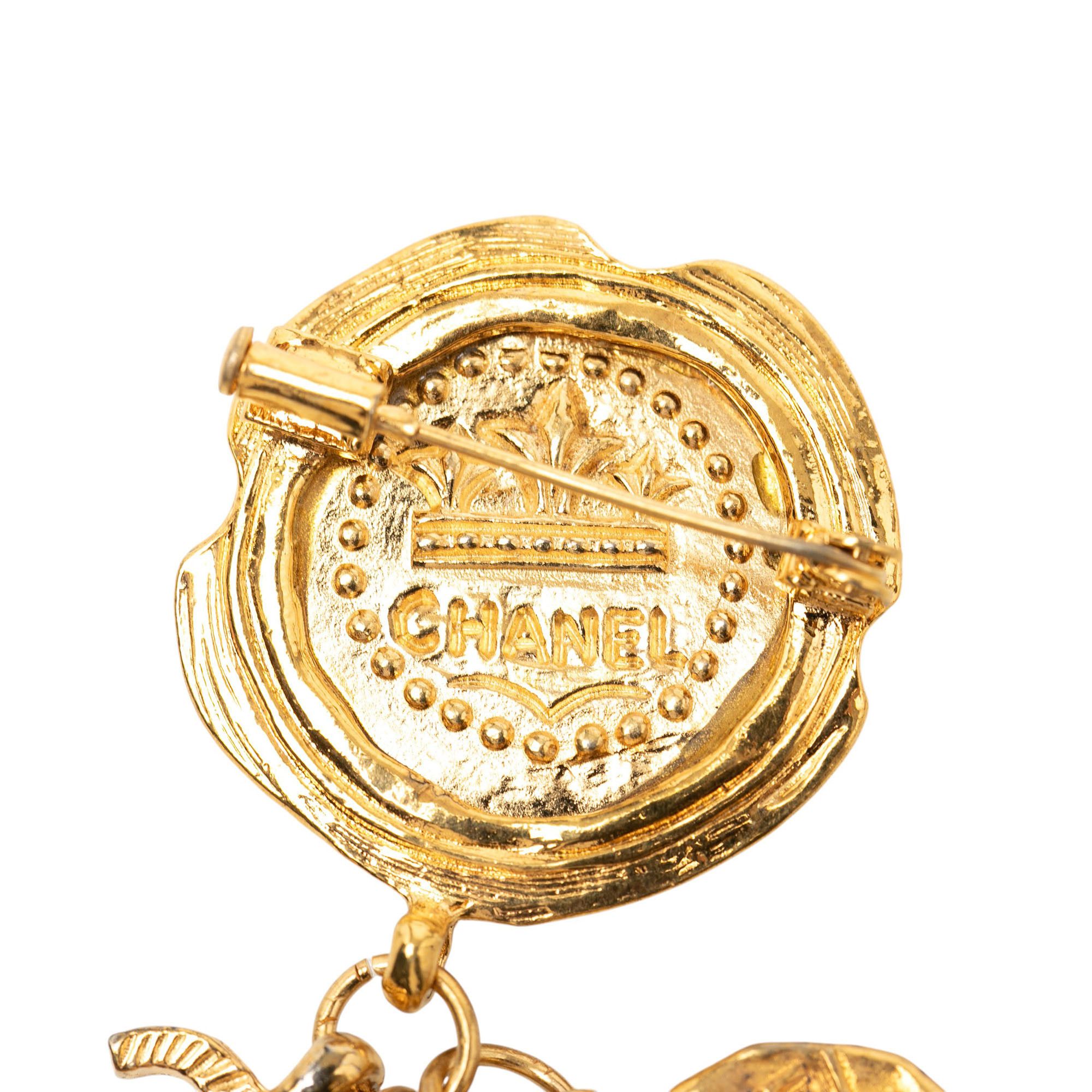 Chanel Chanel CC Gold Plated Coin Charm Brooch Size ONE SIZE - 3 Thumbnail