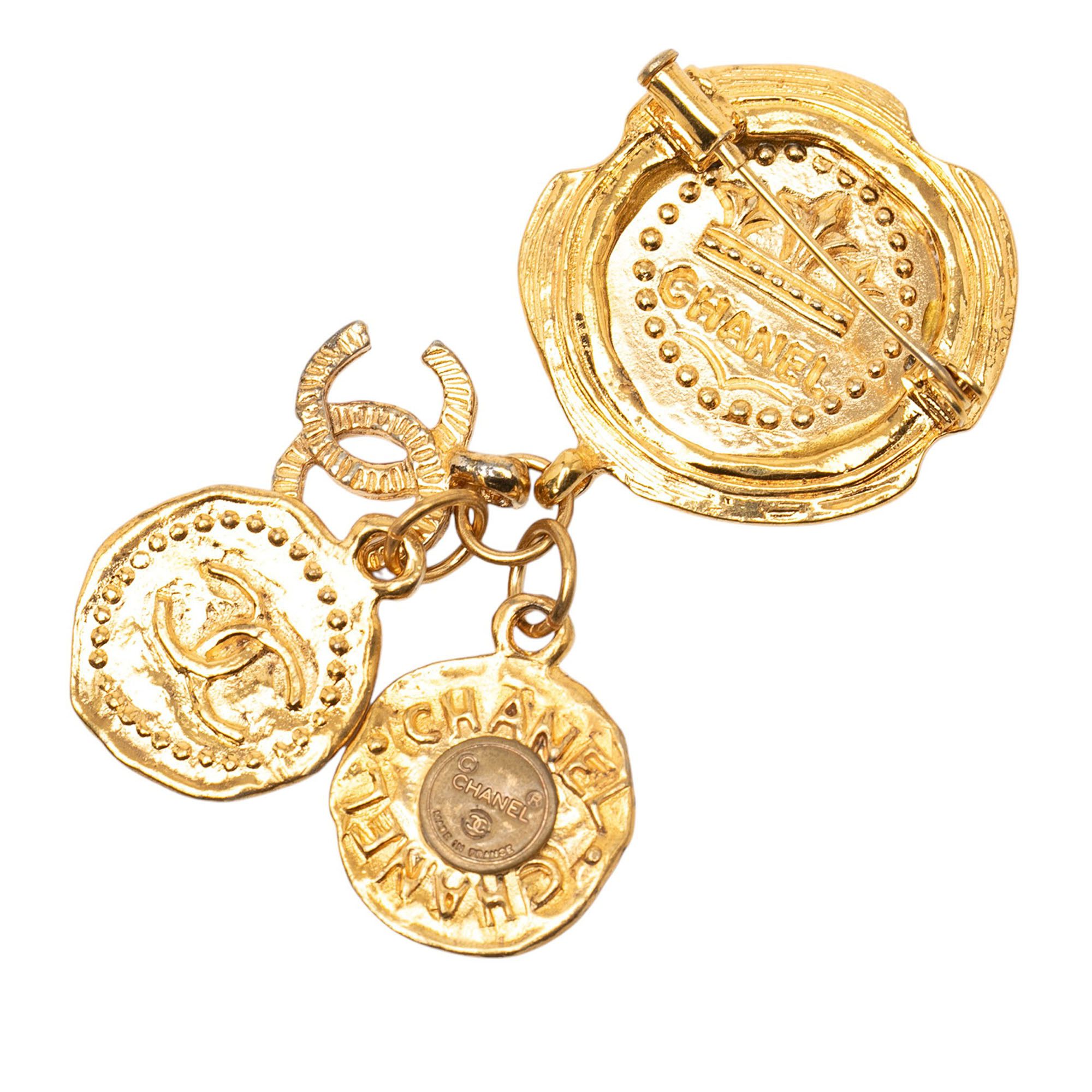 Chanel Chanel CC Gold Plated Coin Charm Brooch Size ONE SIZE - 2 Thumbnail