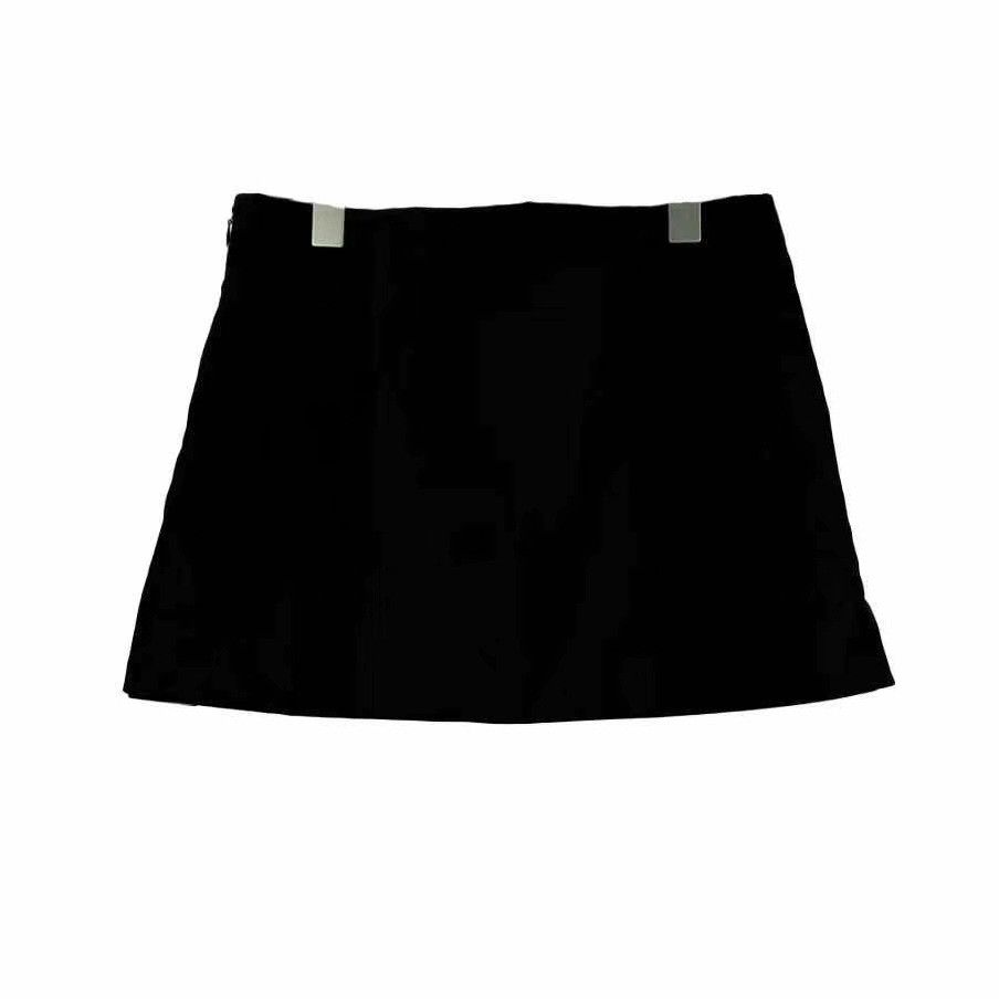 Prada prada black nylon mini skirt with logo Size 36" / US 14 / IT 50 - 2 Thumbnail