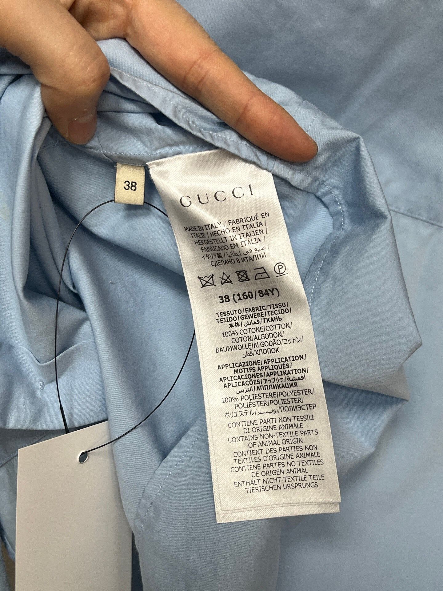 Gucci gucci blue logo cropped button-up shirt Size M / US 6-8 / IT 42-44 - 4 Thumbnail