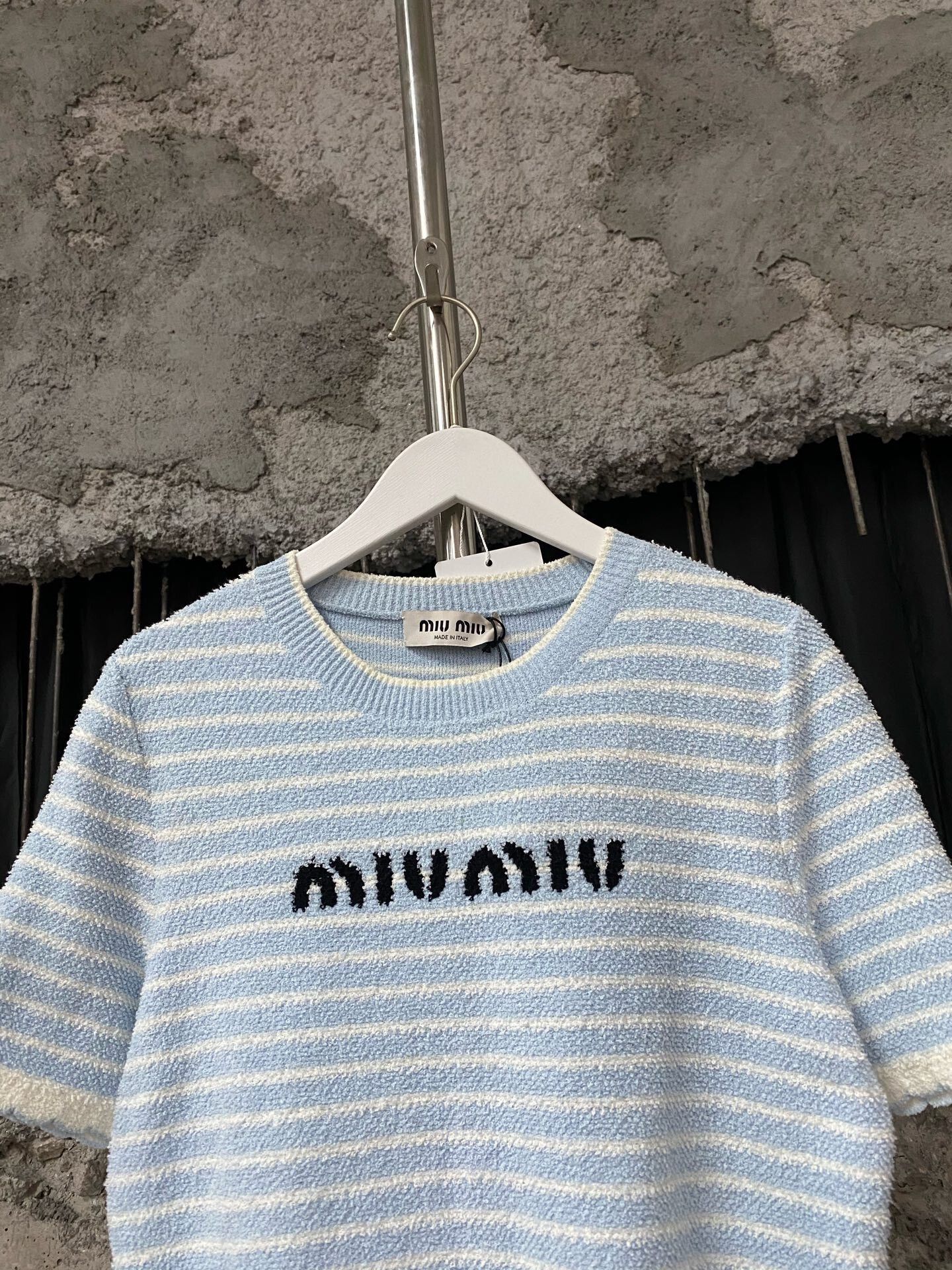 Miu Miu miumiu blue and white striped short sleeve Size M / US 6-8 / IT 42-44 - 3 Thumbnail
