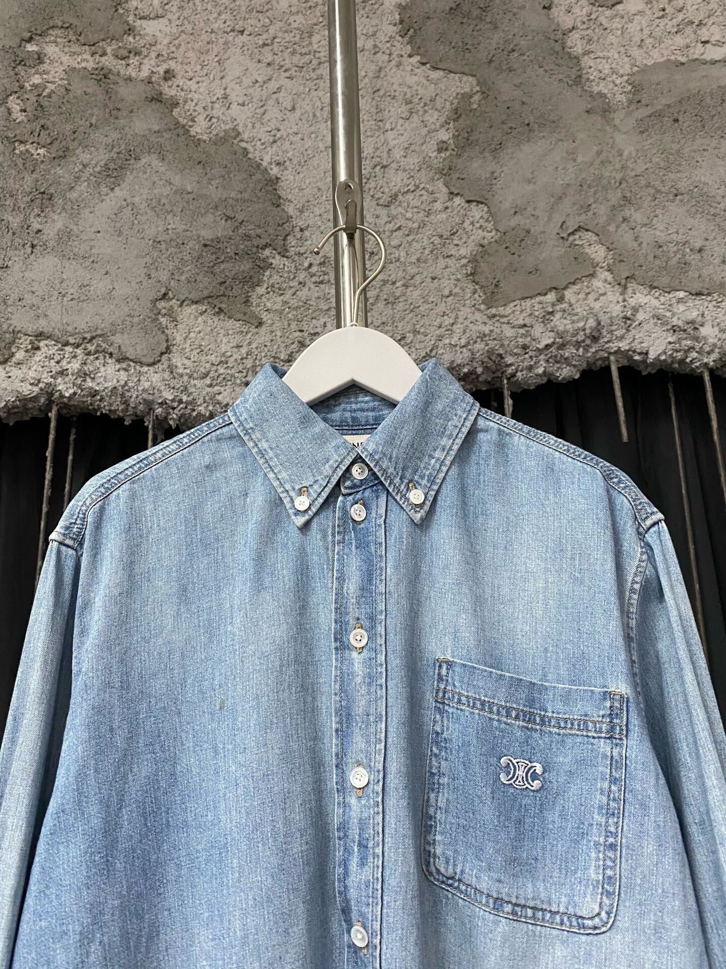 Celine celine denim shirt with cropped design Size XS / US 0-2 / IT 36-38 - 3 Thumbnail