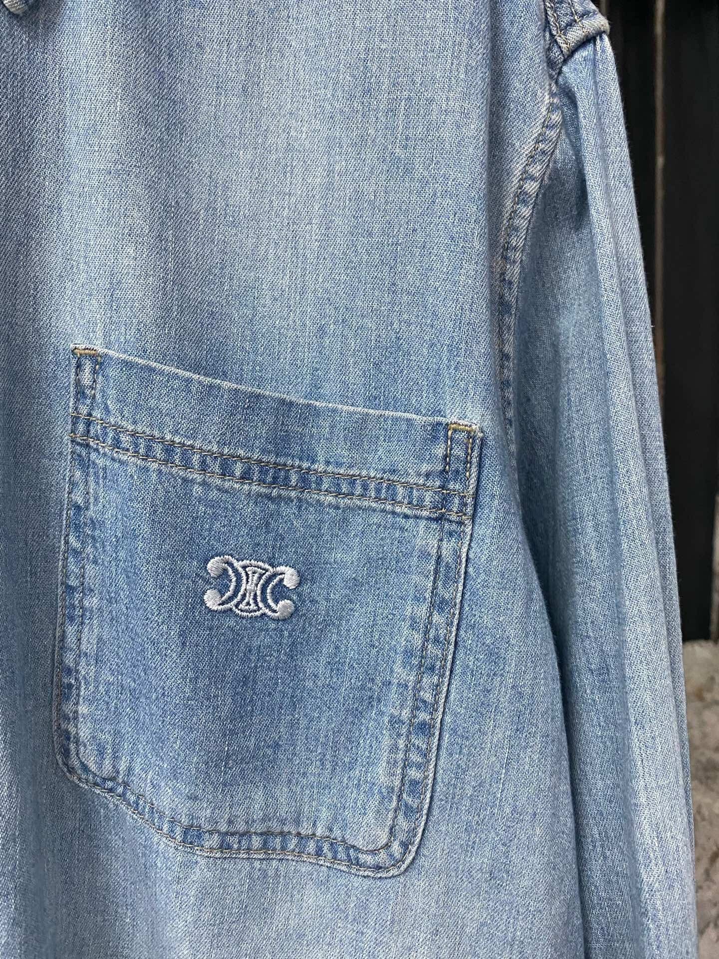 Celine celine denim shirt with cropped design Size XS / US 0-2 / IT 36-38 - 5 Thumbnail