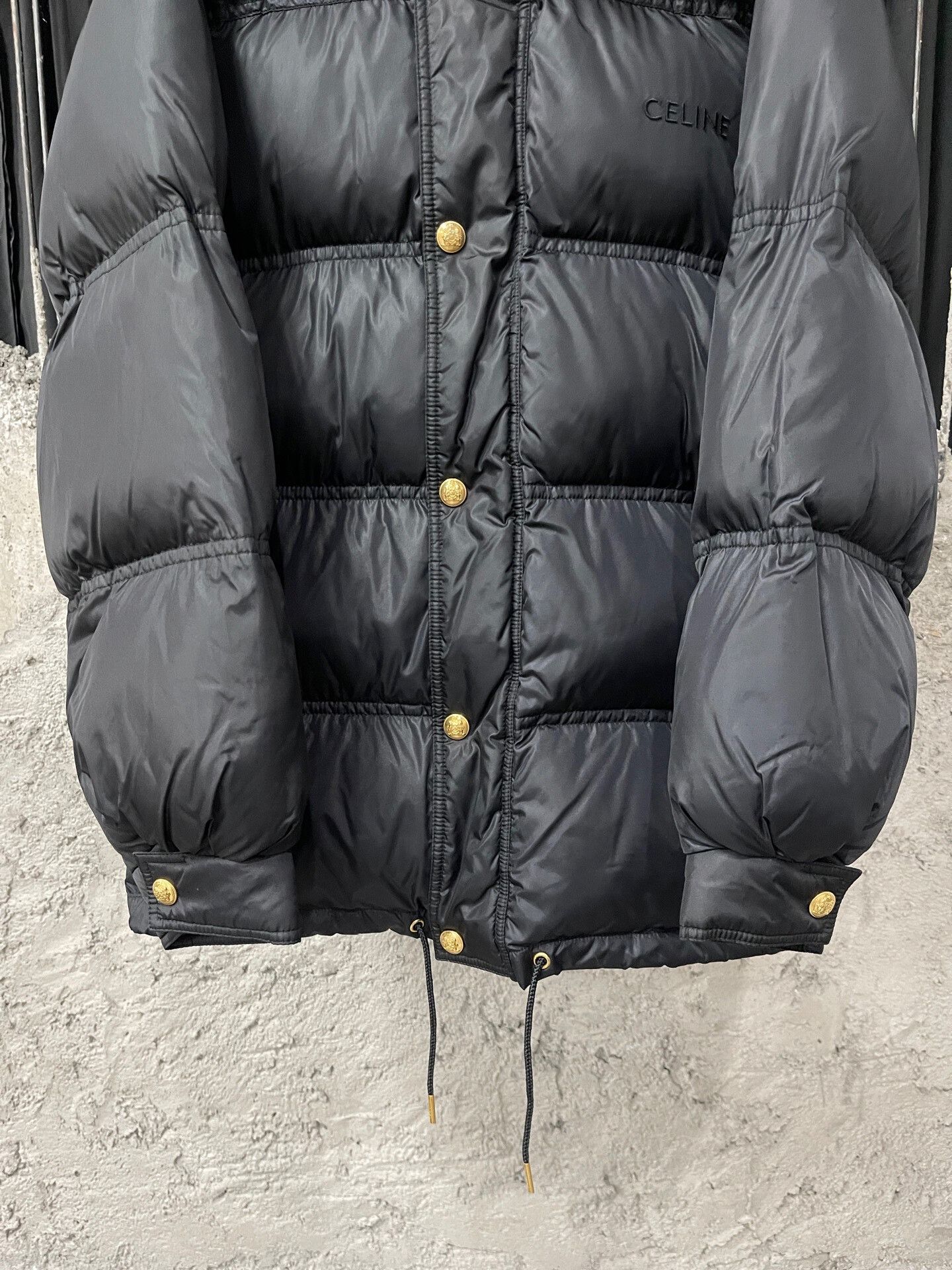 Celine black embroidered logo puffer jacket Size S / US 4 / IT 40 - 4 Thumbnail