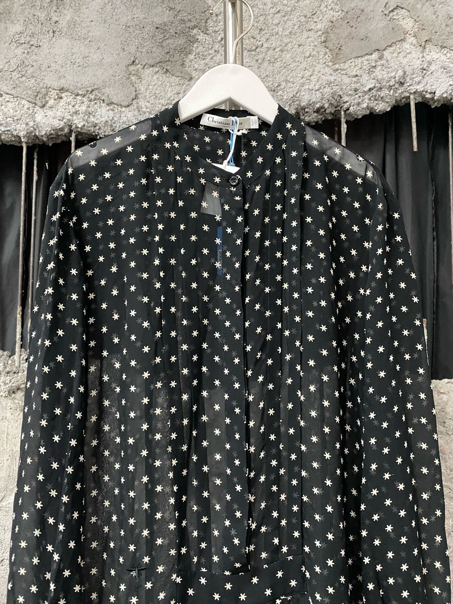 Dior black silk polka dot shirt by Dior Size XS / US 0-2 / IT 36-38 - 3 Thumbnail