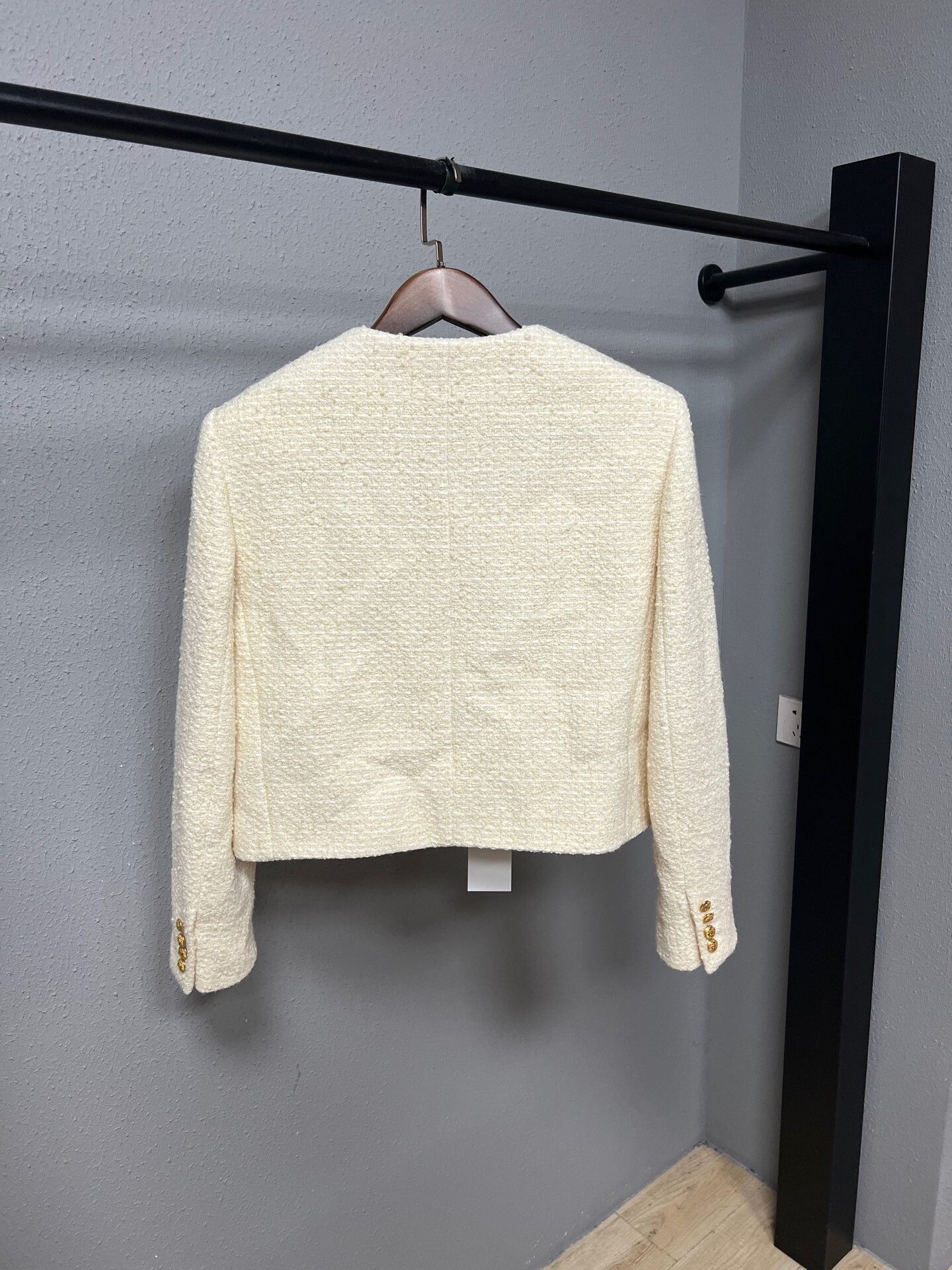 Celine Celine White Gold Button Tweed Jacket Size M / US 6-8 / IT 42-44 - 2 Thumbnail