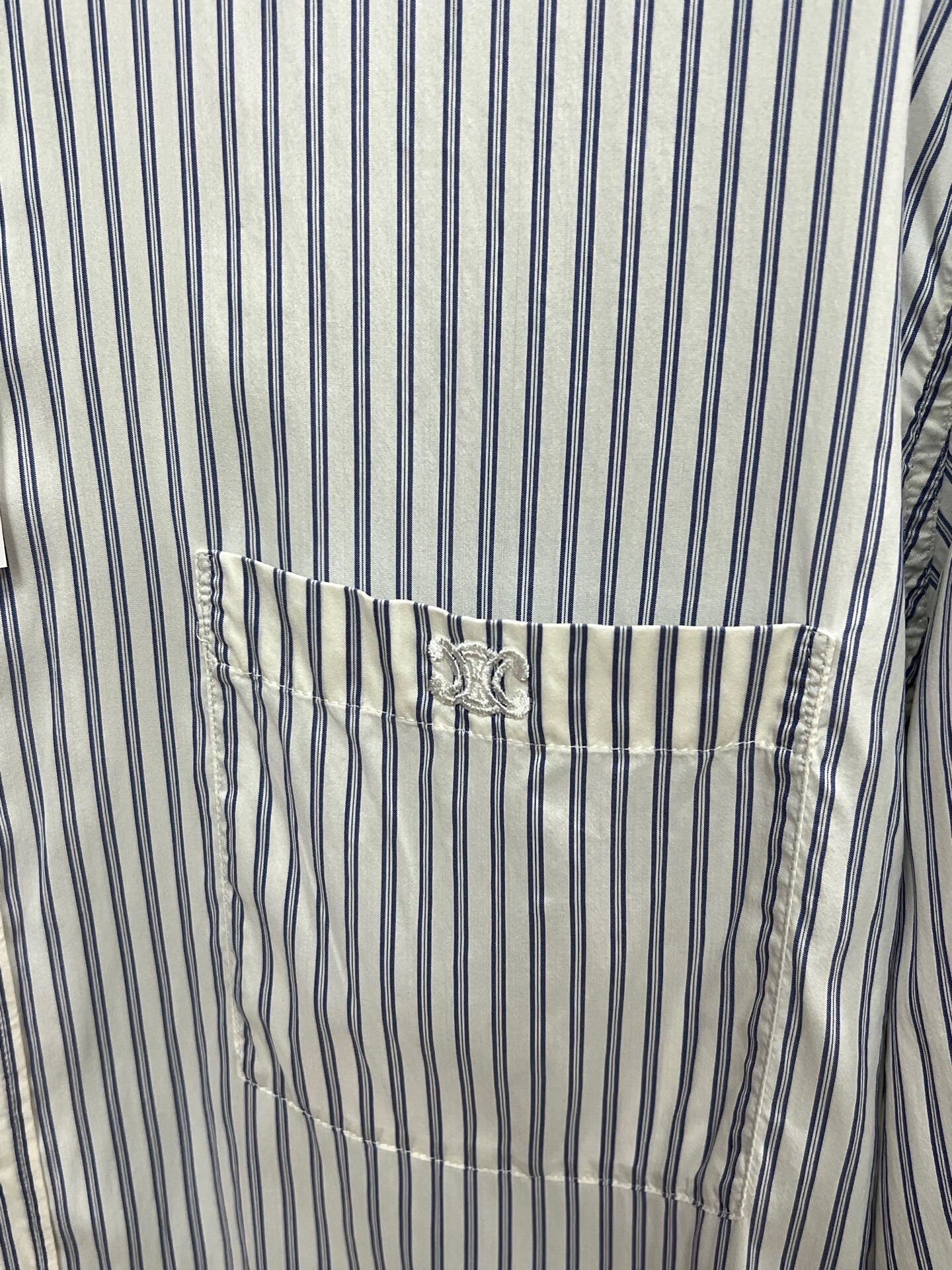 Celine celine striped shirt with collar Size L / US 10 / IT 46 - 3 Thumbnail