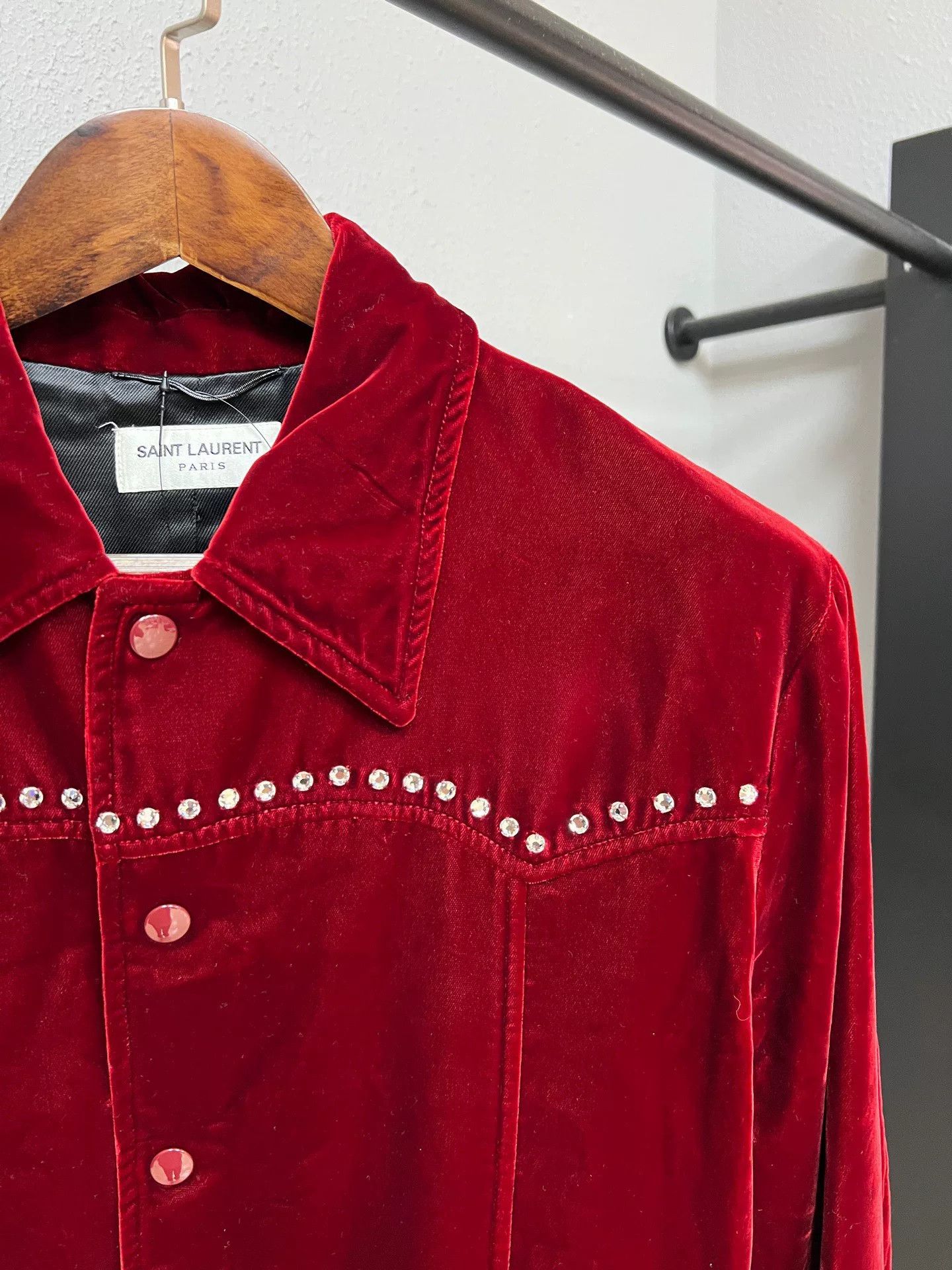 Yves Saint Laurent red velvet musical note jacket Size US L / EU 52-54 / 3 - 3 Thumbnail