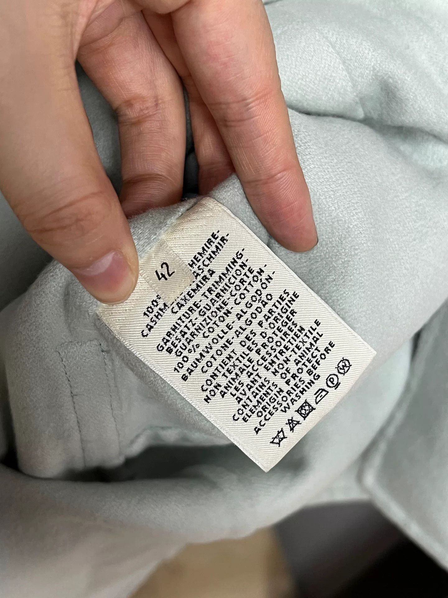 Hermes hermes cashmere coat in mint green Size L / US 10 / IT 46 - 4 Thumbnail