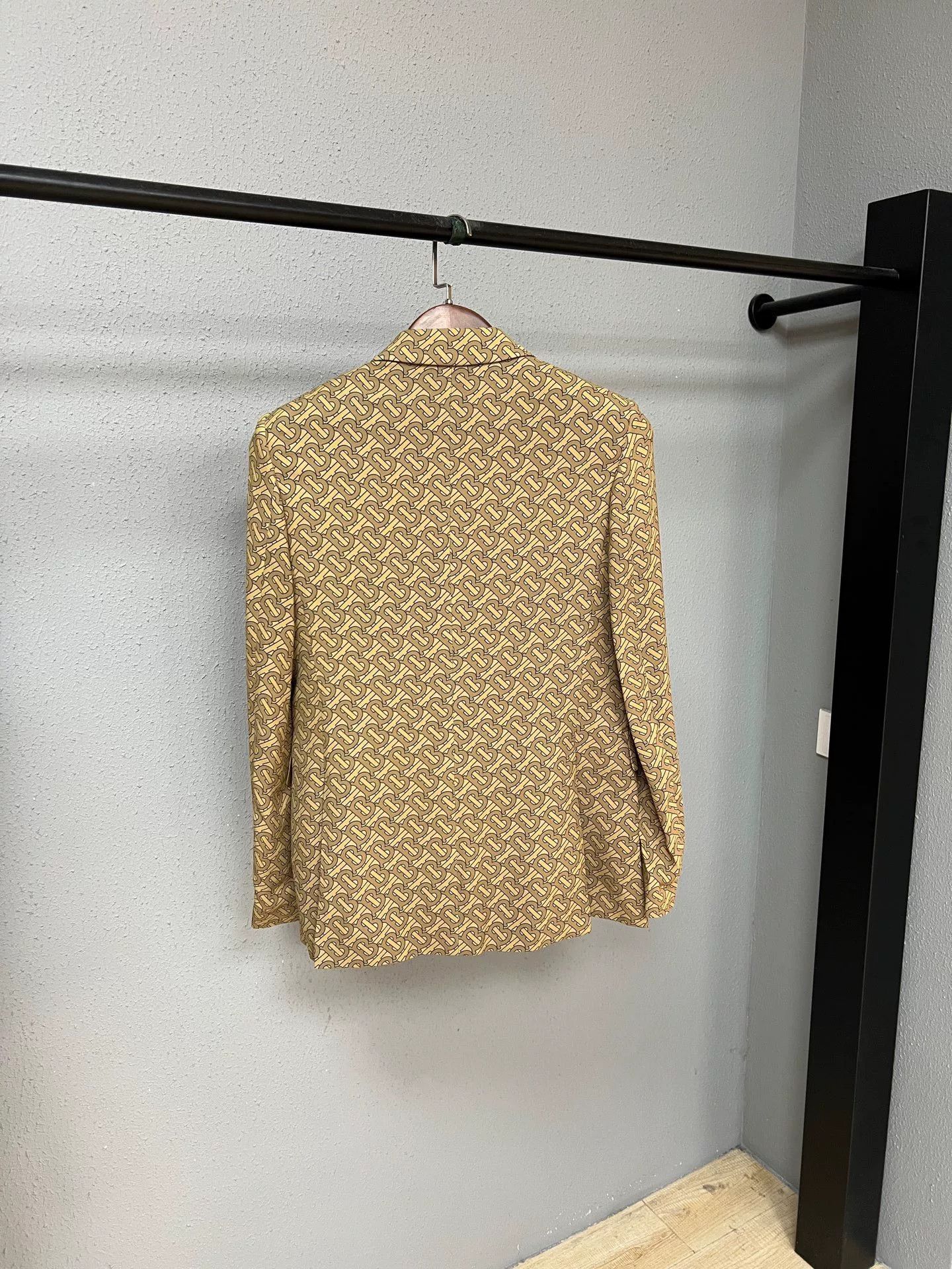 Burberry burberry beige printed blazer jacket Size S / US 4 / IT 40 - 2 Thumbnail