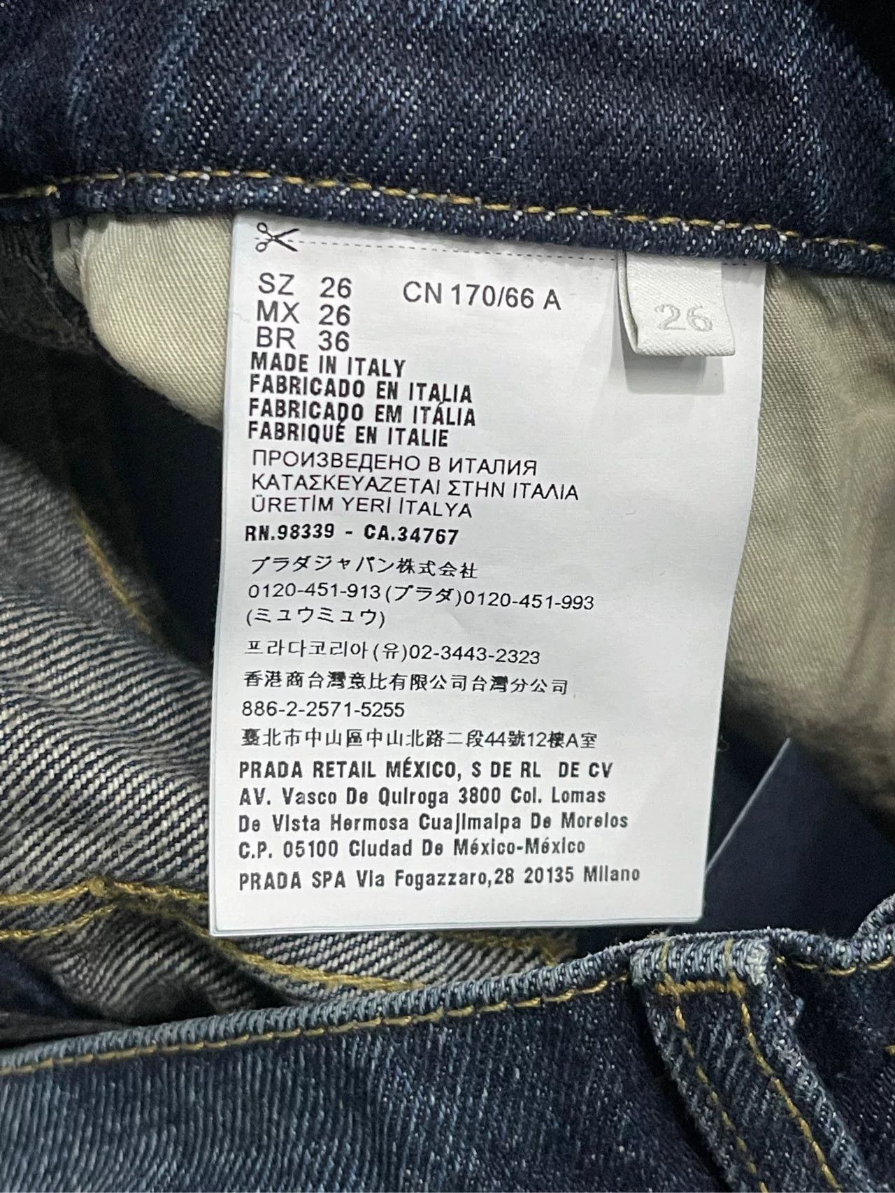 Prada Prada Metal Triangle Denim Pants Size 26 Size 26" / US 2 / IT 38 - 7 Thumbnail