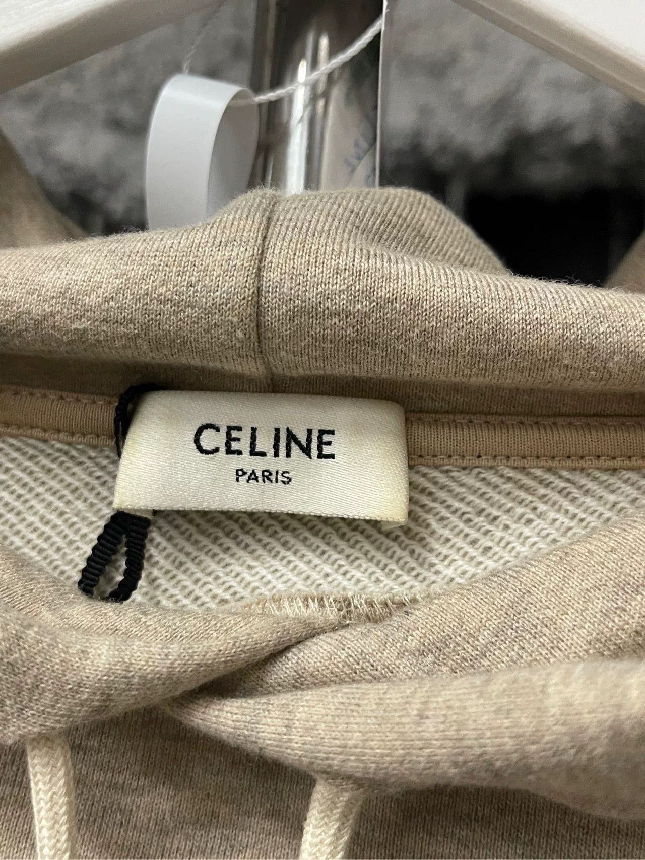 Celine celine oat-colored cropped hoodie sweatshirt Size L / US 10 / IT 46 - 6 Thumbnail