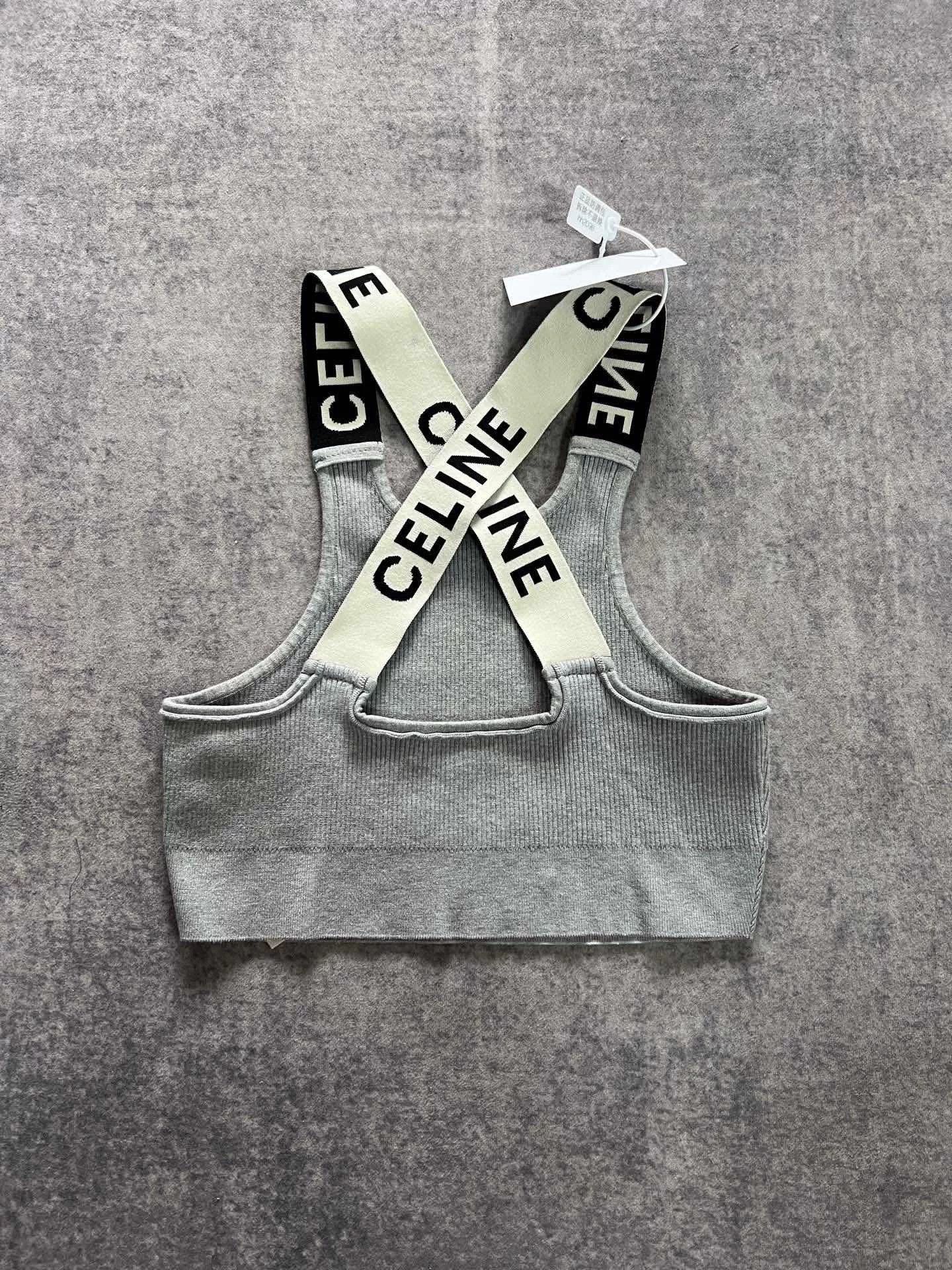 Celine celine gray logo sports tank top Size M / US 6-8 / IT 42-44 - 2 Thumbnail