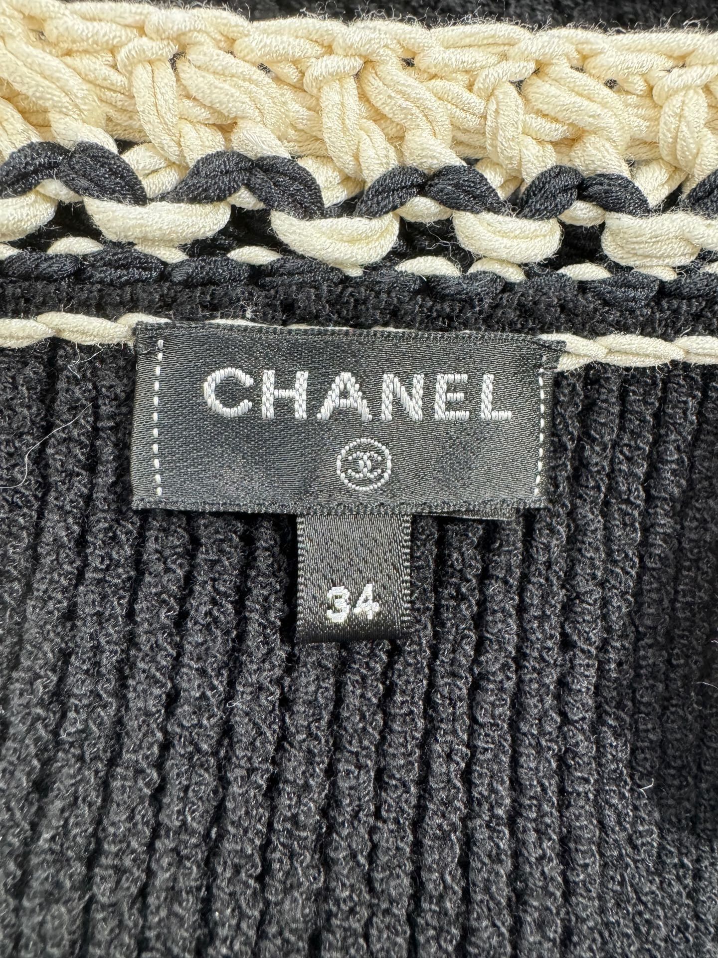 Chanel Chanel Black and White Knit Dress Size XS / US 0-2 / IT 36-38 - 5 Thumbnail