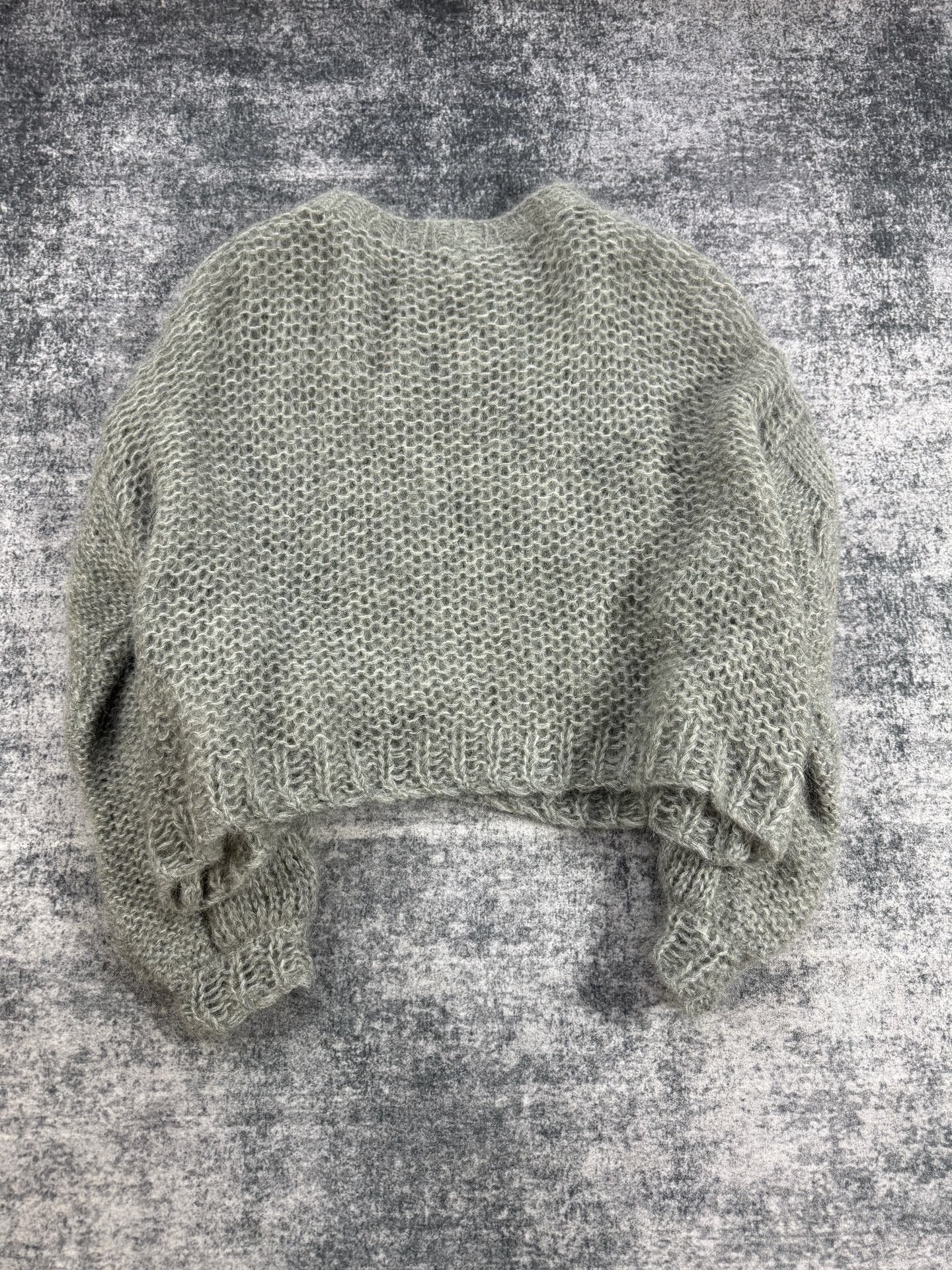 Loewe gray mohair cropped sweater by Loewe Size XS / US 0-2 / IT 36-38 - 2 Thumbnail