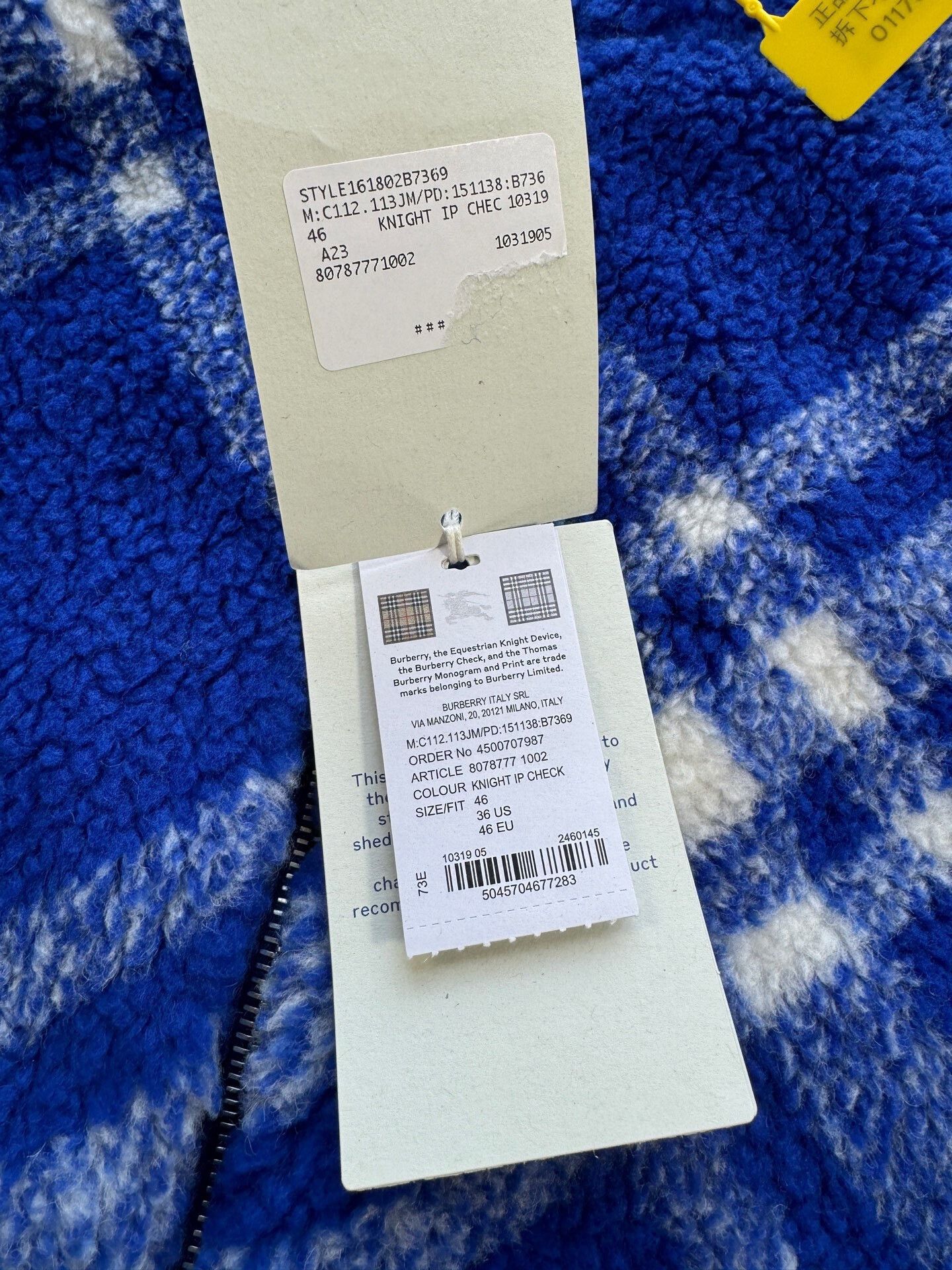 Burberry burberry blue teddy reversible cotton jacket Size US L / EU 52-54 / 3 - 4 Thumbnail