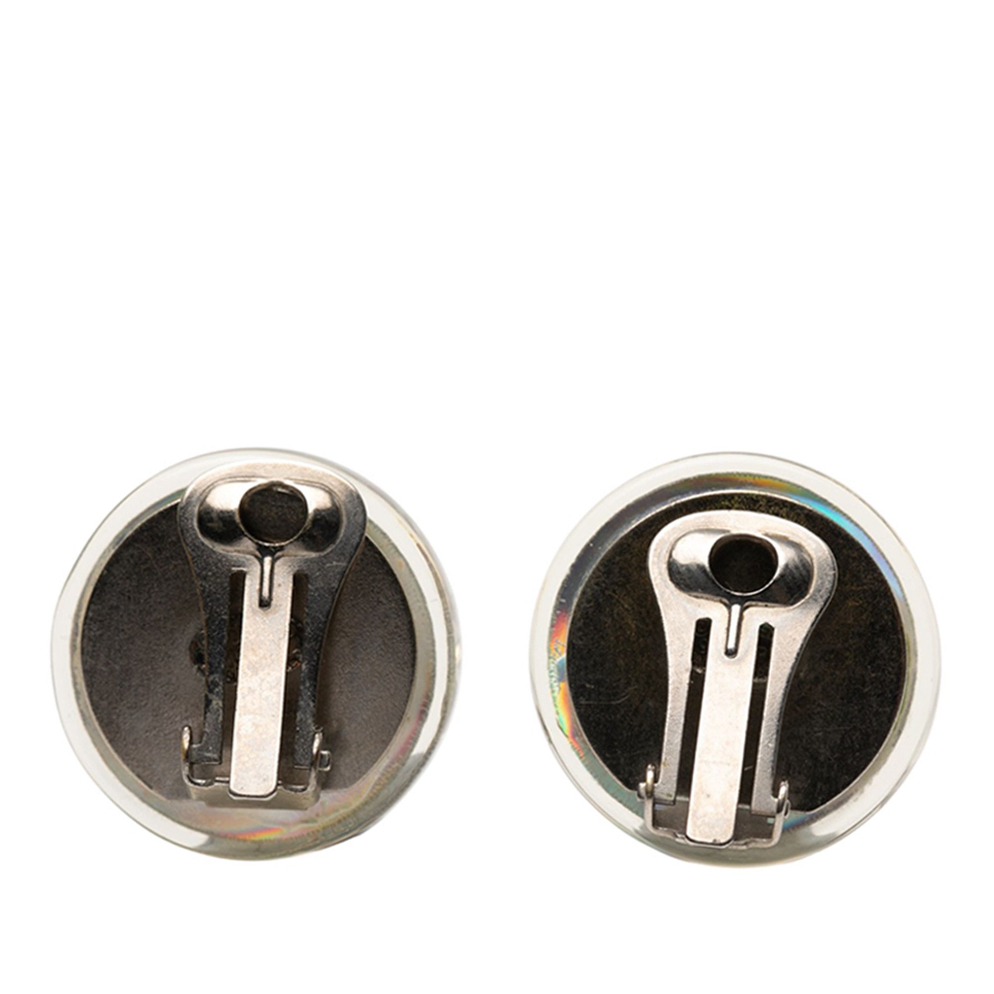 Chanel Chanel CC Resin Holographic Camellia Round Clip On Earrings Size ONE SIZE - 2 Thumbnail