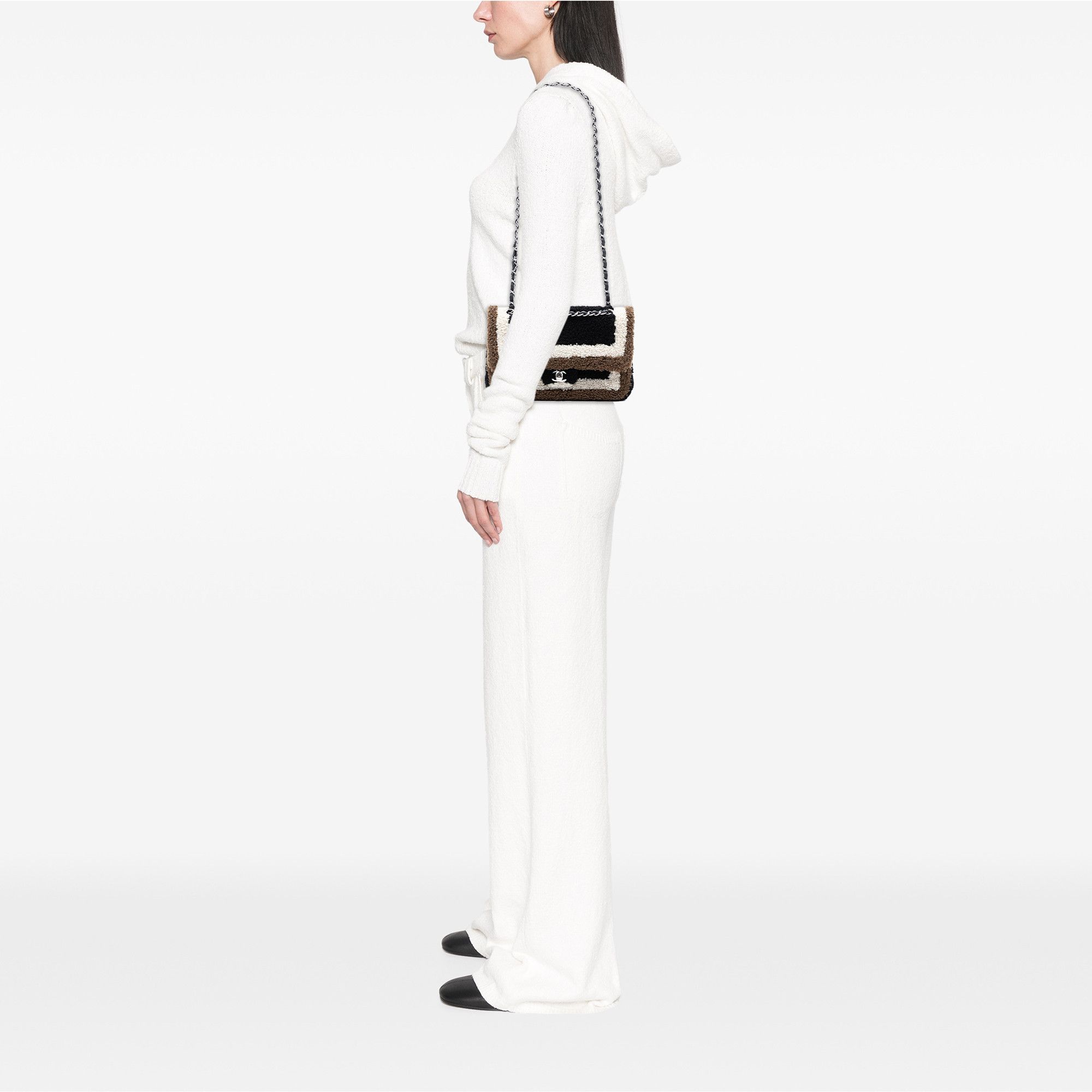Chanel Chanel Medium Classic Tricolor Shearling Double Flap Size ONE SIZE - 7 Thumbnail