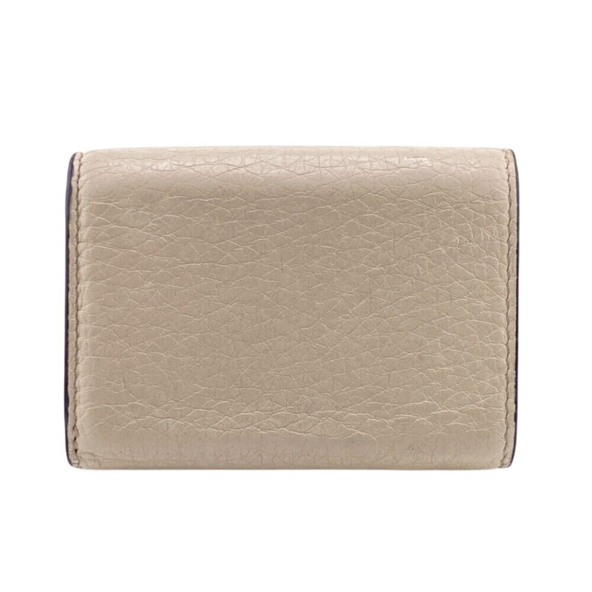 Fendi FENDI Selleria Compact Wallet, Tri-fold Beige, Women's Size ONE SIZE - 2 Thumbnail