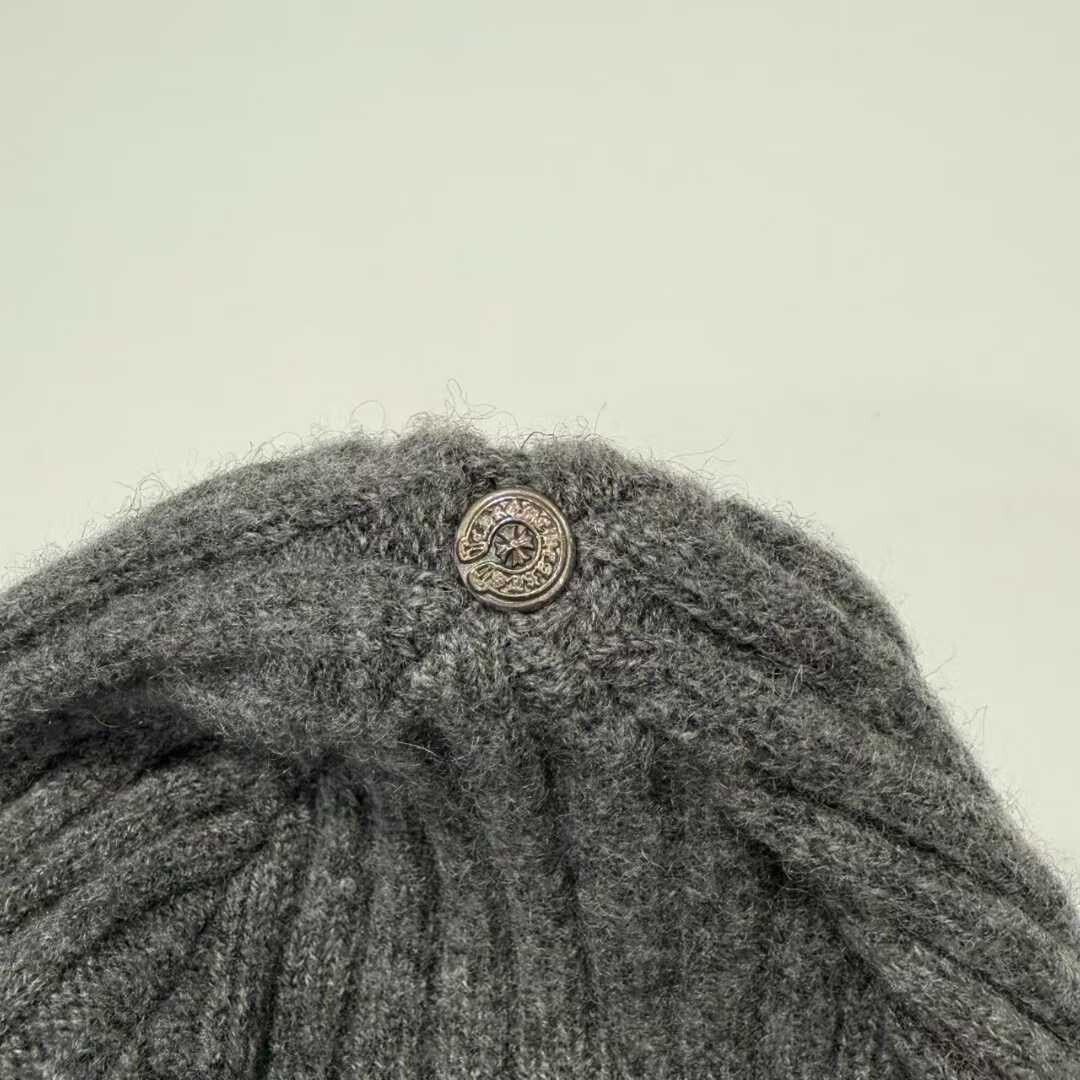 Chrome Hearts gray knitted cross flower beanie hat Size ONE SIZE - 3 Thumbnail