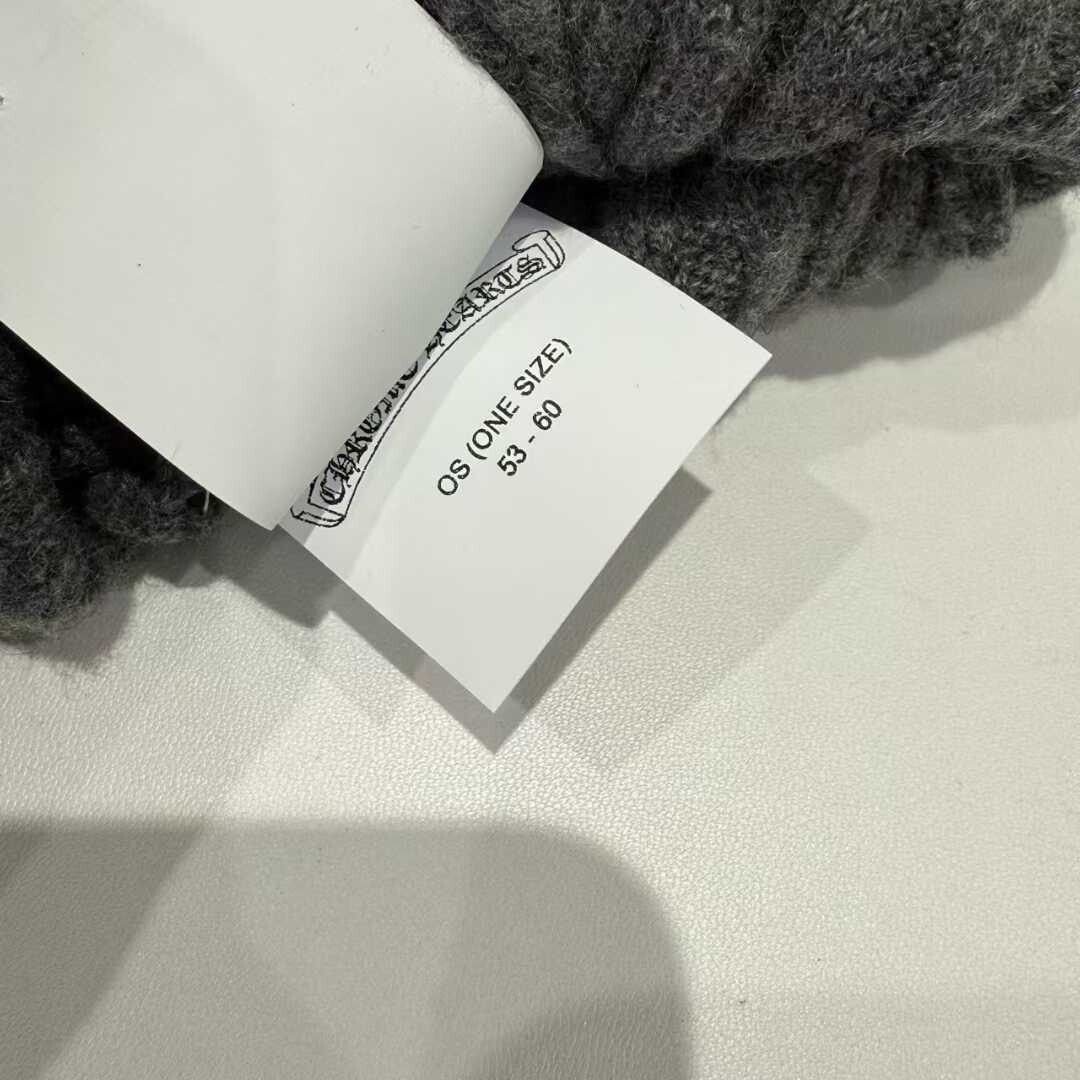Chrome Hearts gray knitted cross flower beanie hat Size ONE SIZE - 6 Thumbnail