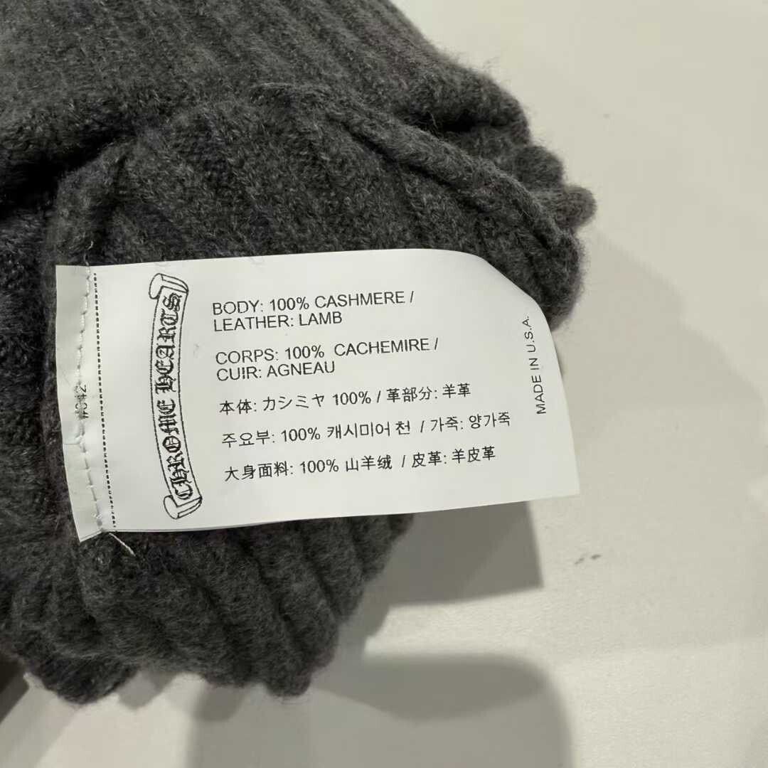 Chrome Hearts gray knitted cross flower beanie hat Size ONE SIZE - 5 Thumbnail