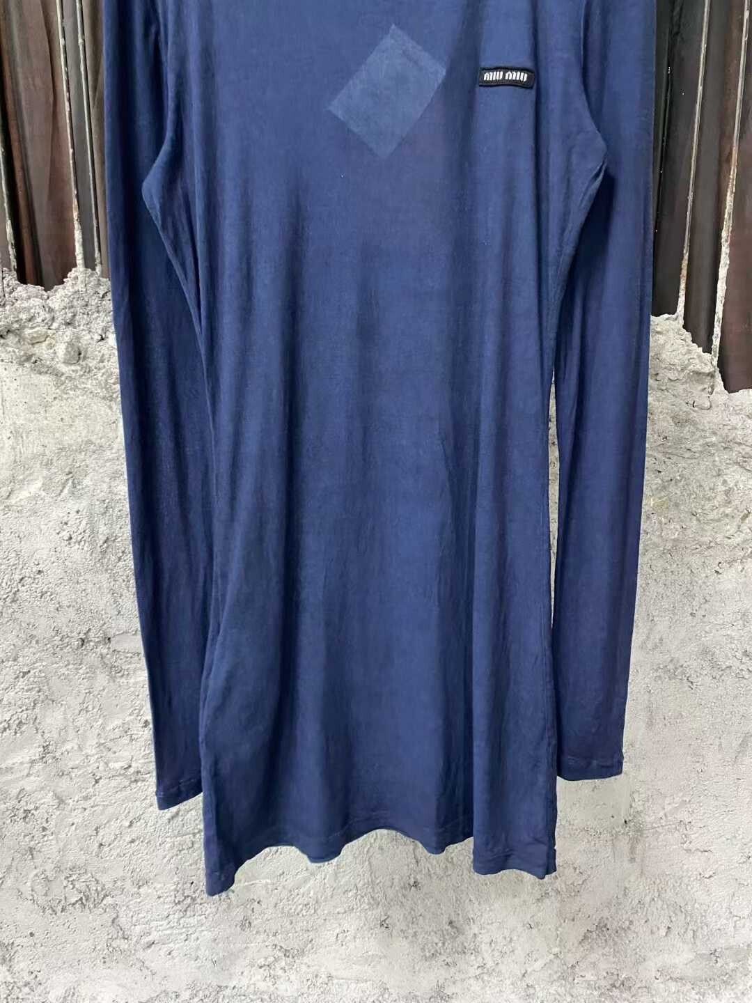 Miu Miu miumiu navy blue long sleeve fitted top Size M / US 6-8 / IT 42-44 - 4 Thumbnail
