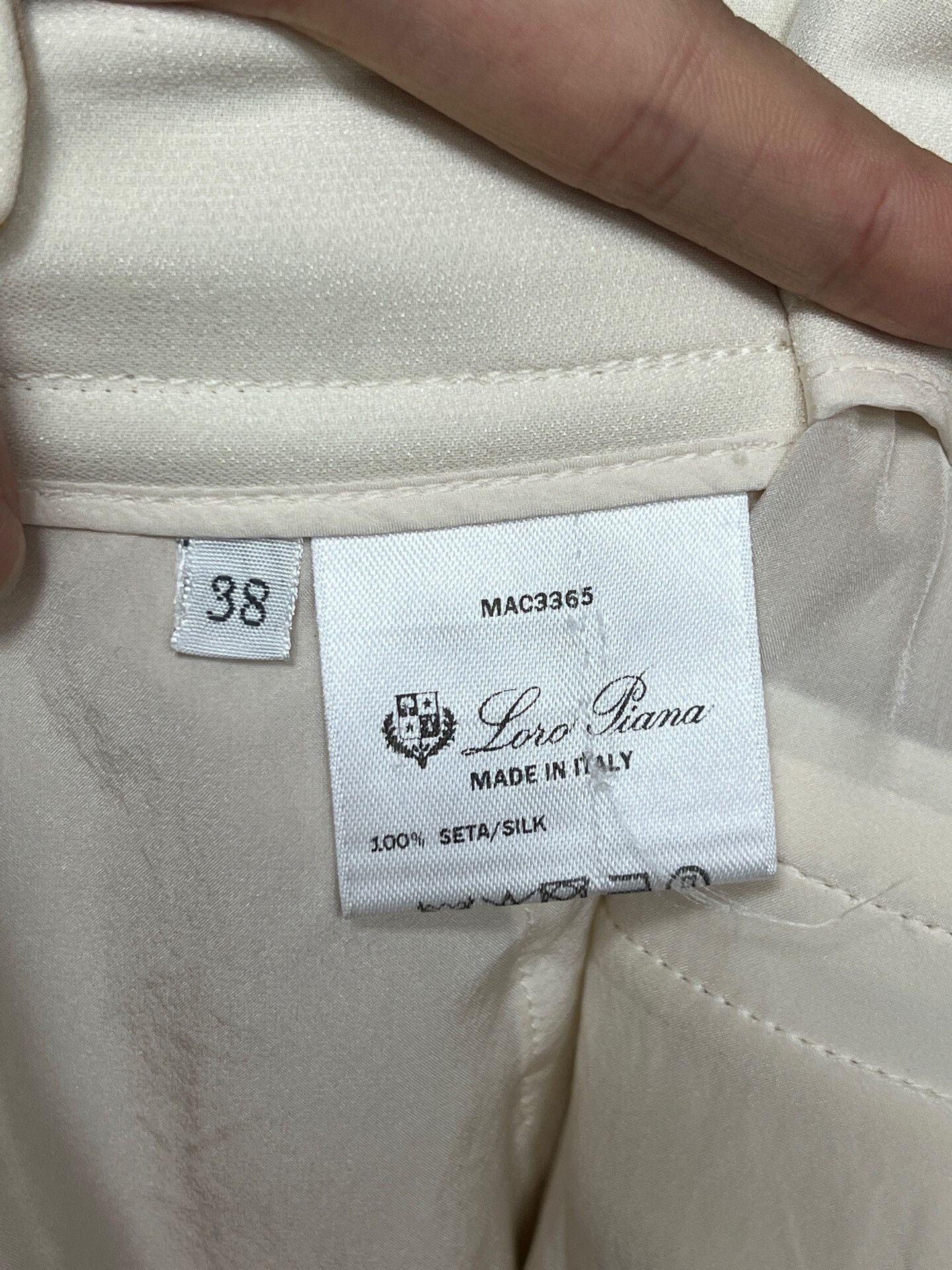 Loro Piana Loro Piana White Silk Wide-Leg Pants Size 38" / US 16 / IT 52 - 3 Thumbnail