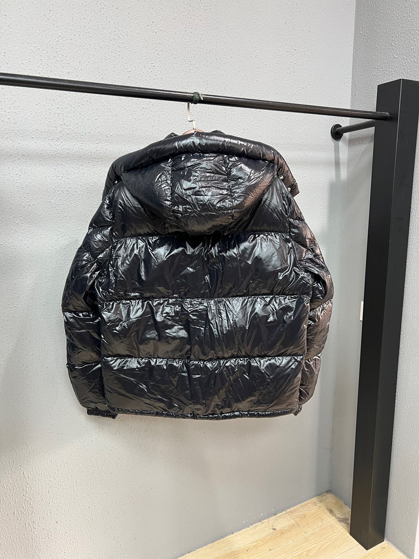 Moncler black hooded down jacket by Moncler Size US XL / EU 56 / 4 - 2 Thumbnail
