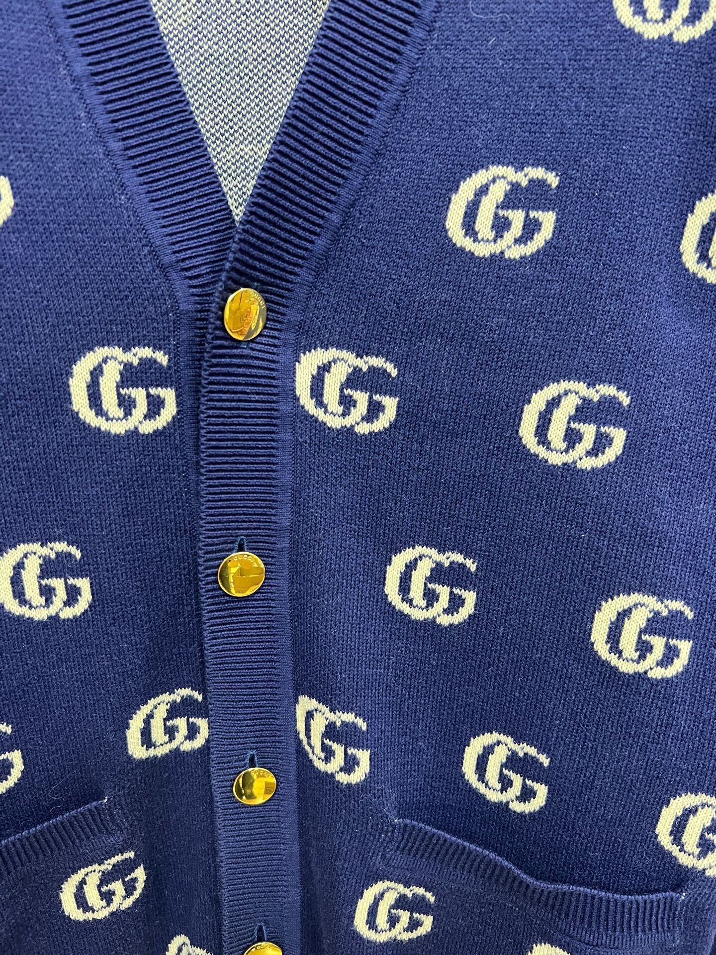 Gucci blue patterned cardigan by Gucci Size XS / US 0-2 / IT 36-38 - 3 Thumbnail