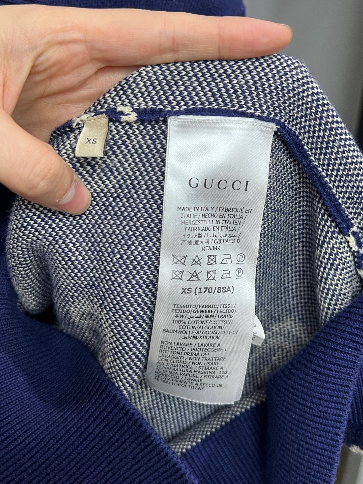 Gucci blue patterned cardigan by Gucci Size XS / US 0-2 / IT 36-38 - 4 Thumbnail