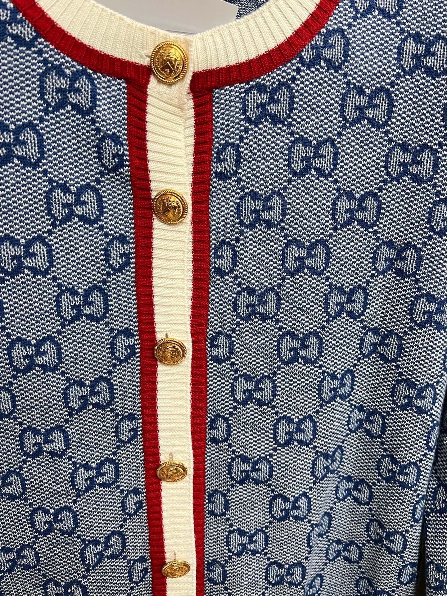 Gucci gucci blue patterned cardigan size L Size L / US 10 / IT 46 - 3 Thumbnail