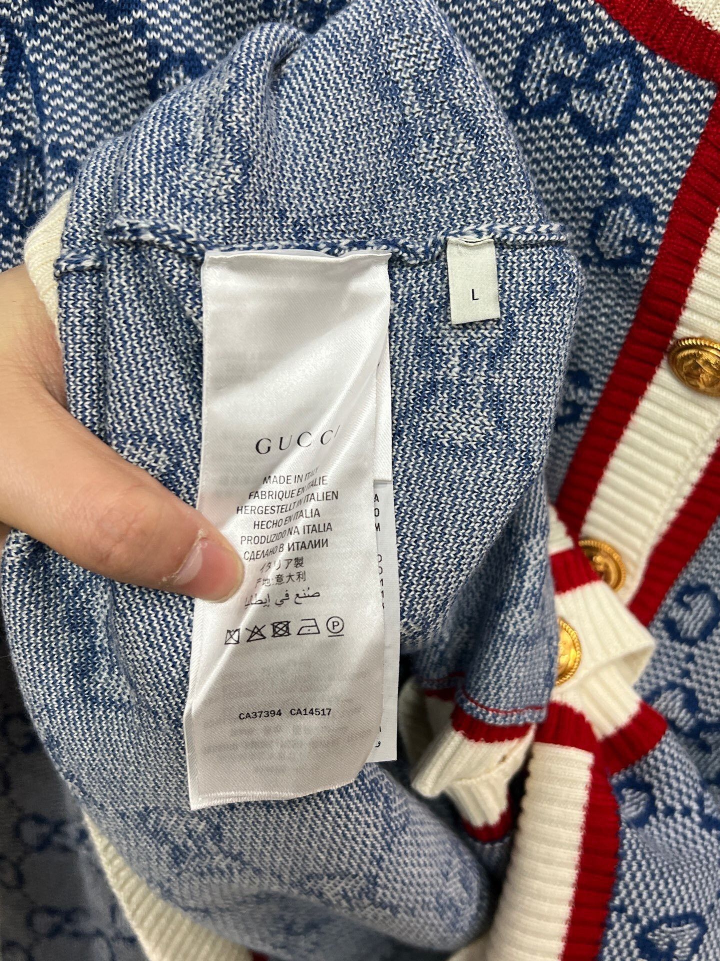 Gucci gucci blue patterned cardigan size L Size L / US 10 / IT 46 - 4 Thumbnail