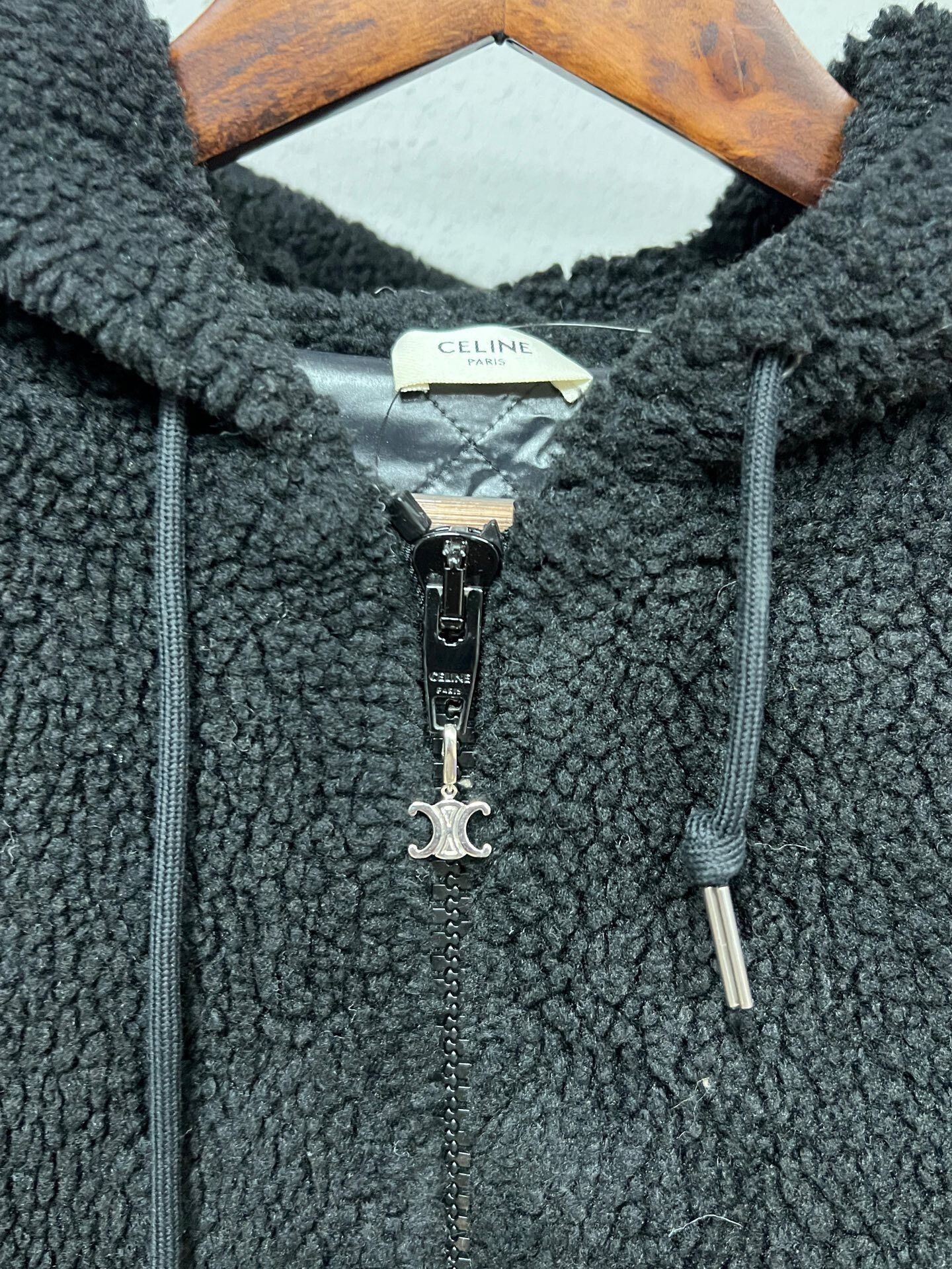 Celine Celine Black Studded Teddy Jacket Size L Size L / US 10 / IT 46 - 3 Thumbnail
