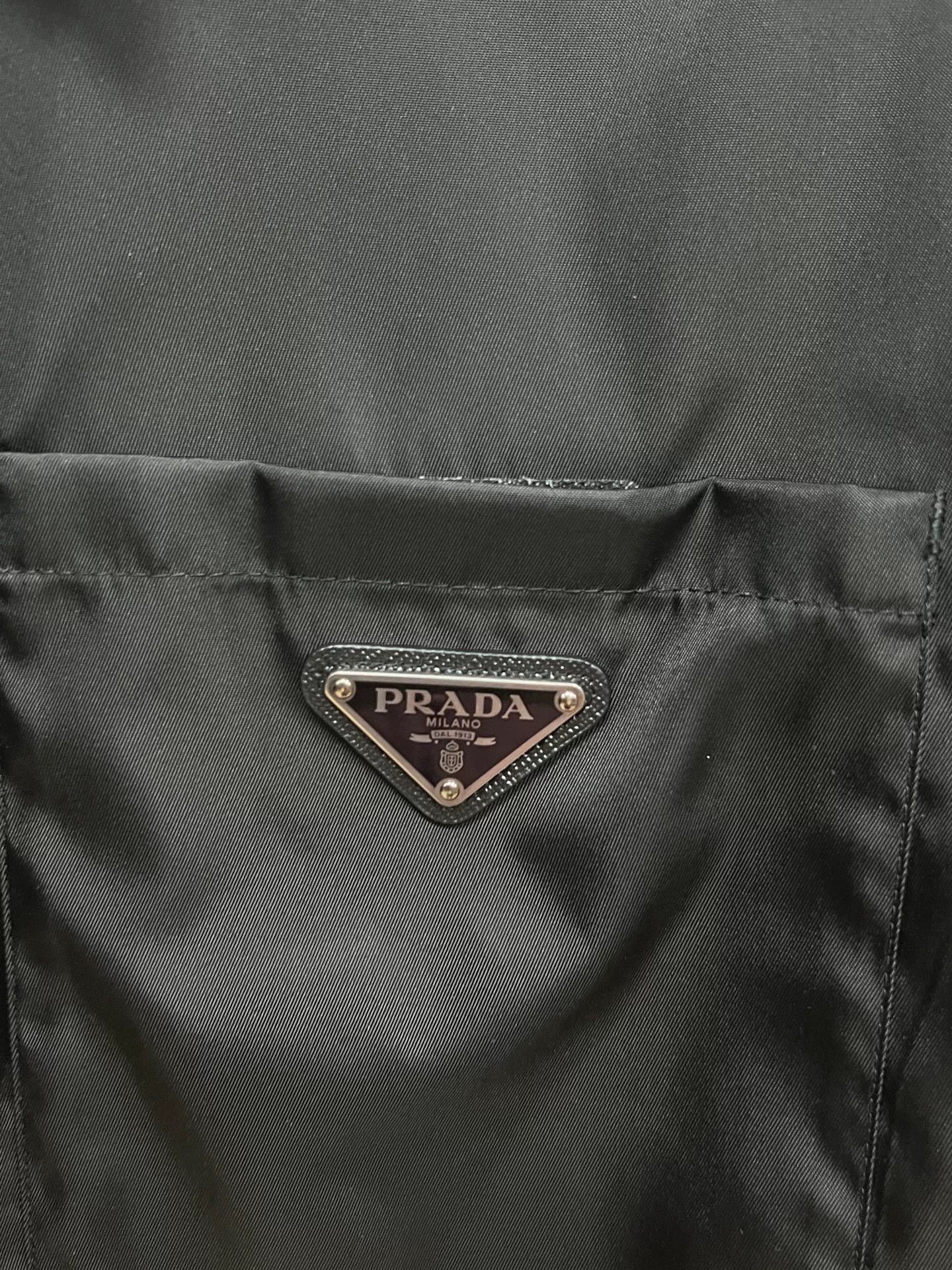 Prada black zip-up nylon short sleeve shirt Size US M / EU 48-50 / 2 - 3 Thumbnail