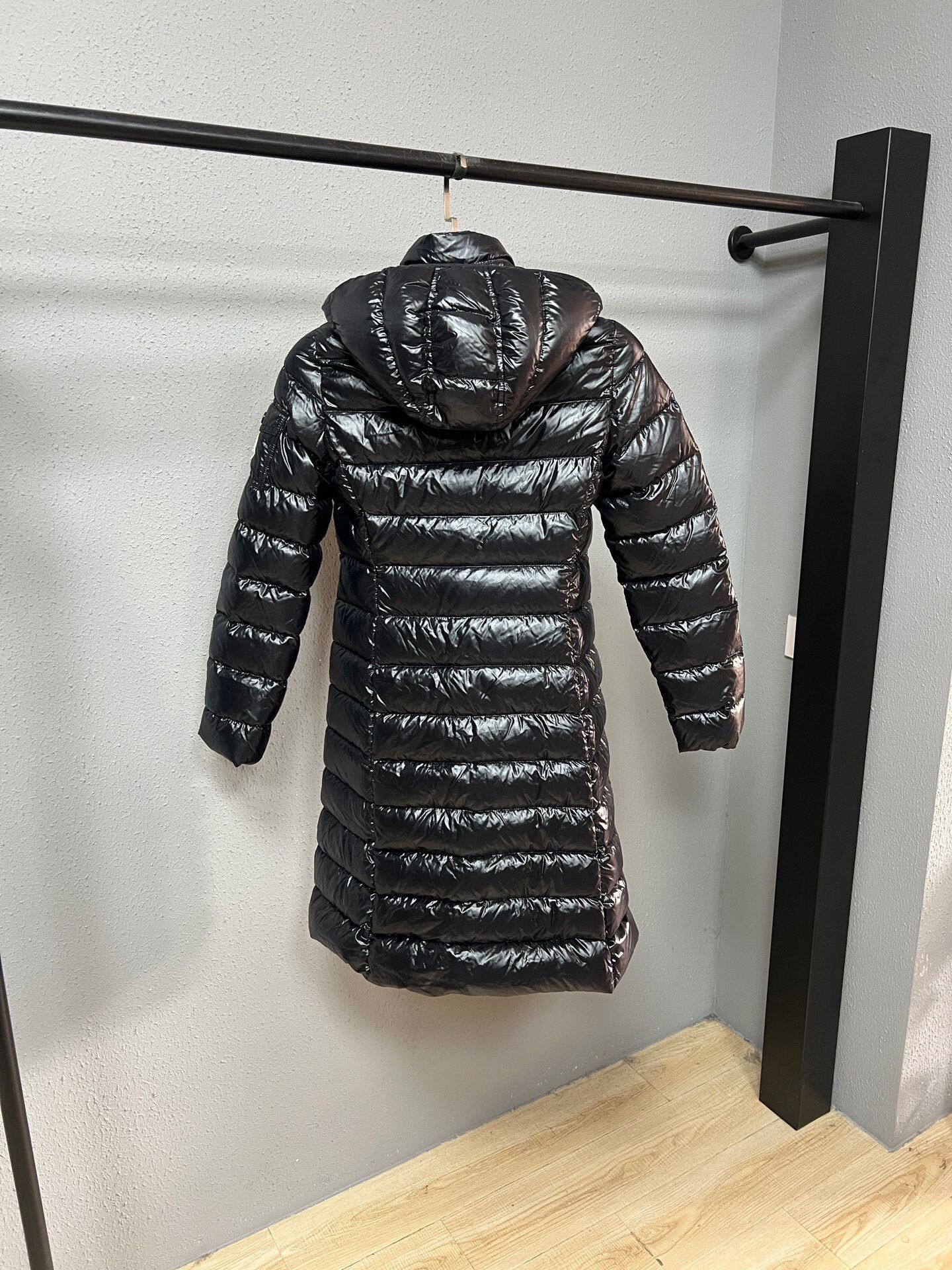 Moncler long black down coat by Moncler Size XXS / US 00 / IT 34 - 2 Thumbnail