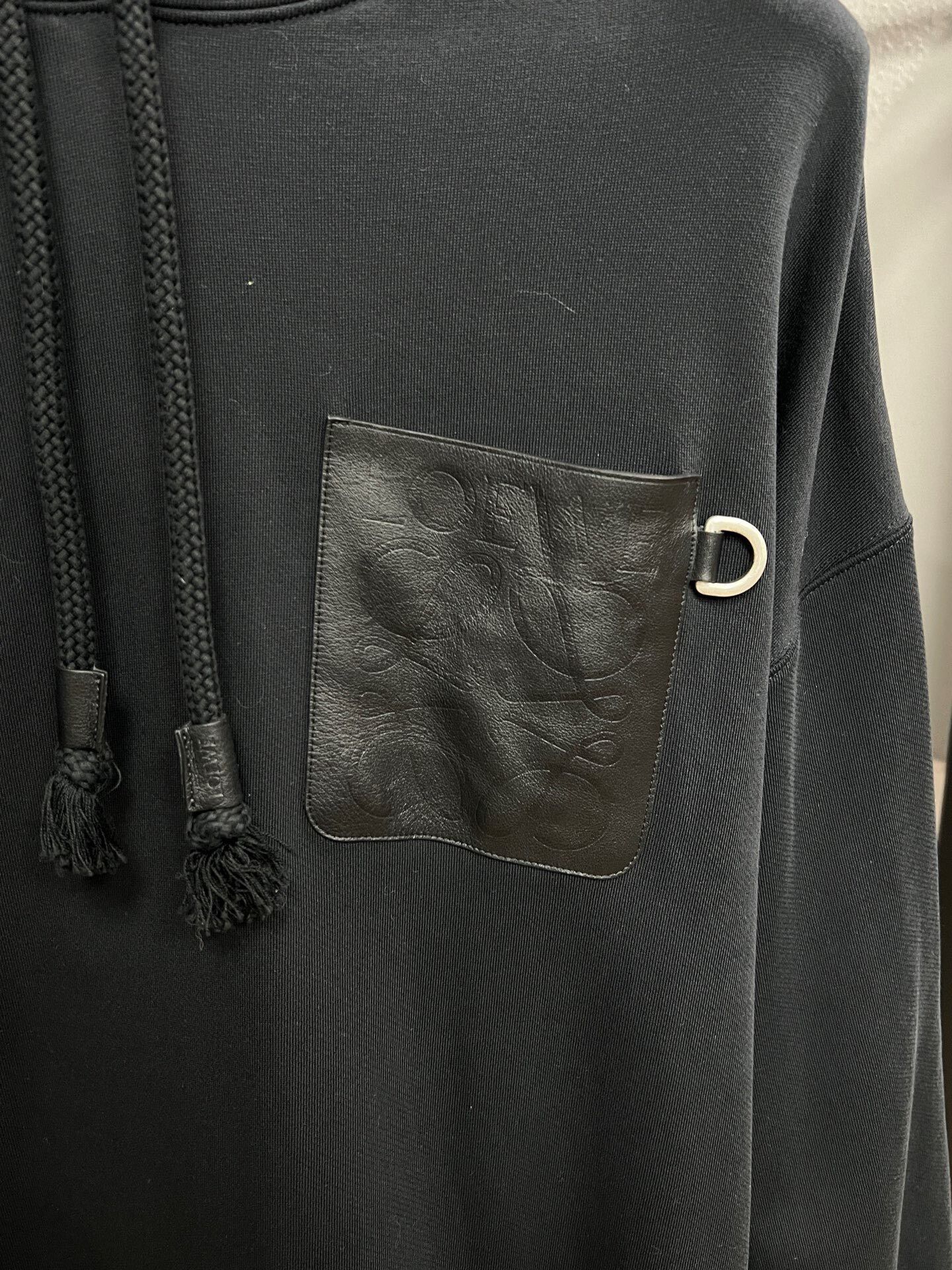 Loewe Loewe Black Hooded Sweatshirt with Pocket Size US XL / EU 56 / 4 - 4 Thumbnail