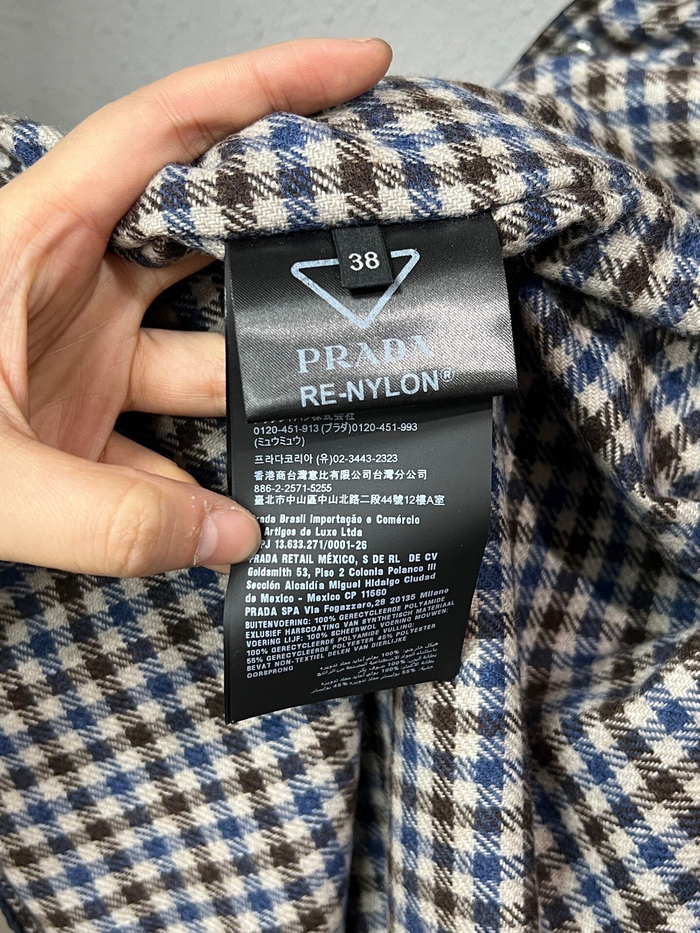 Prada Prada Wool-Check Cotton Jacket Size 38 Size US M / EU 48-50 / 2 - 5 Thumbnail