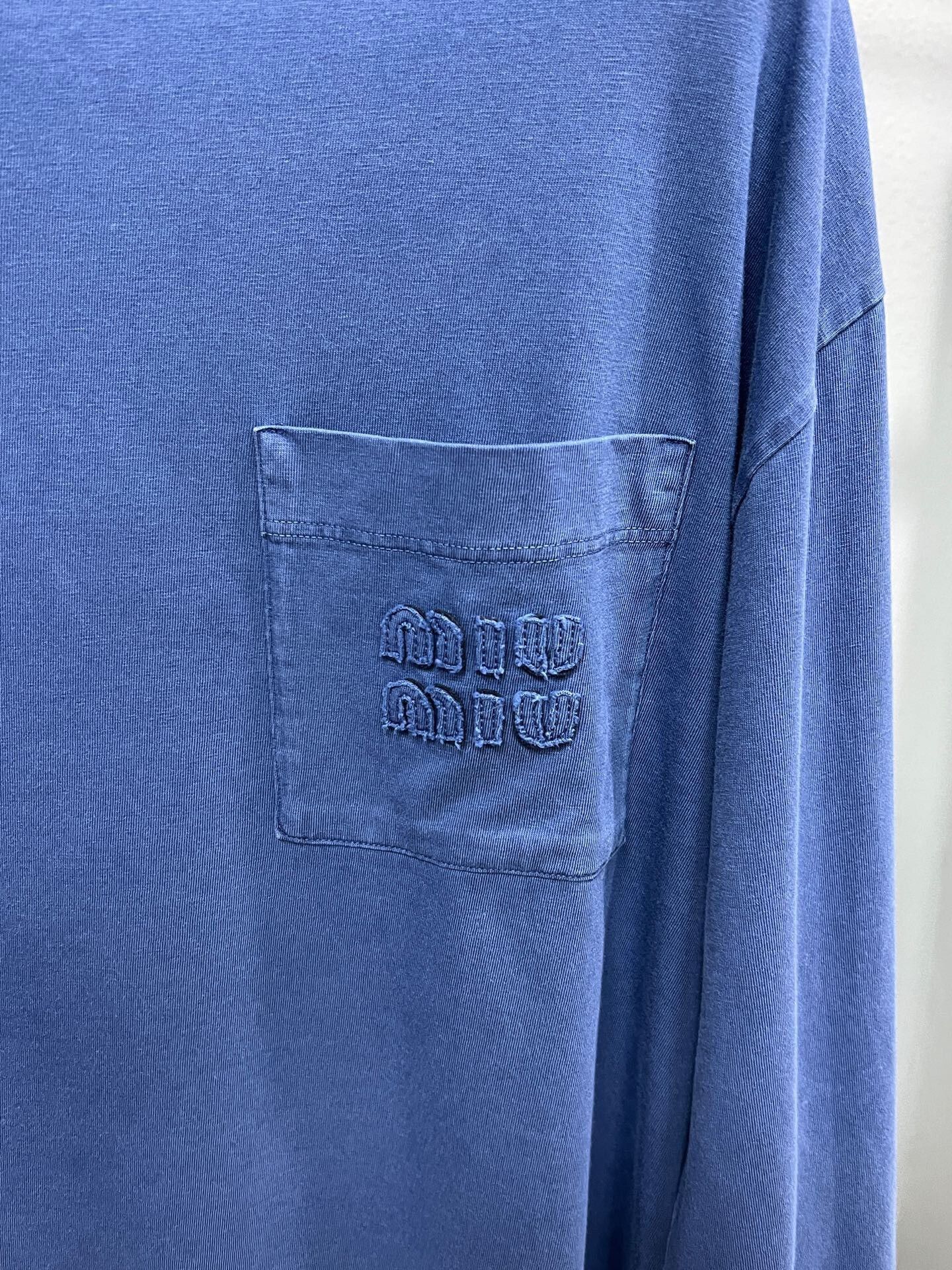 Miu Miu Miumiu Vintage Blue Long Sleeve Top Size L / US 10 / IT 46 - 3 Thumbnail