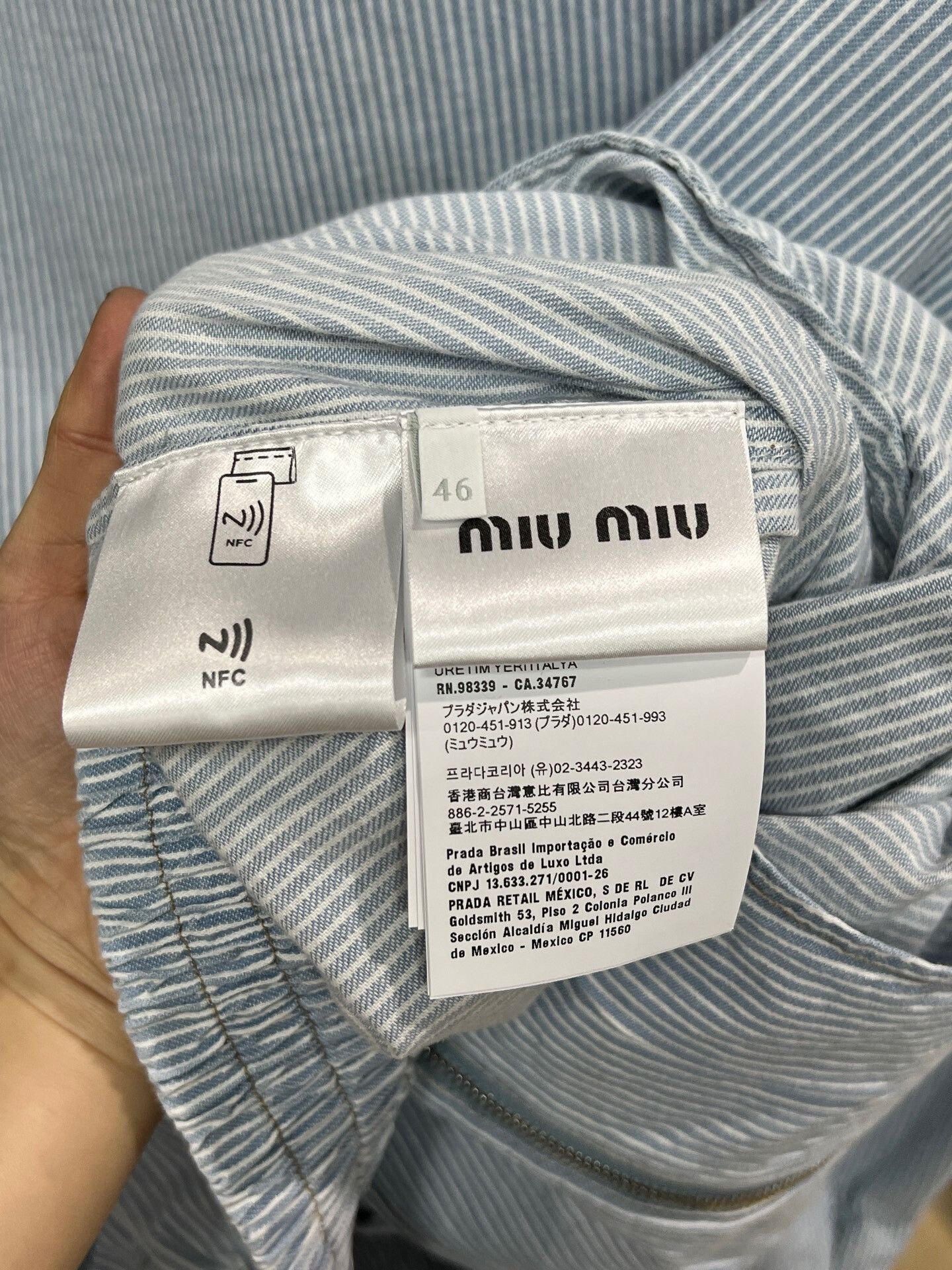 Miu Miu Miu Miu Striped Denim Jacket Size L / US 10 / IT 46 - 4 Thumbnail