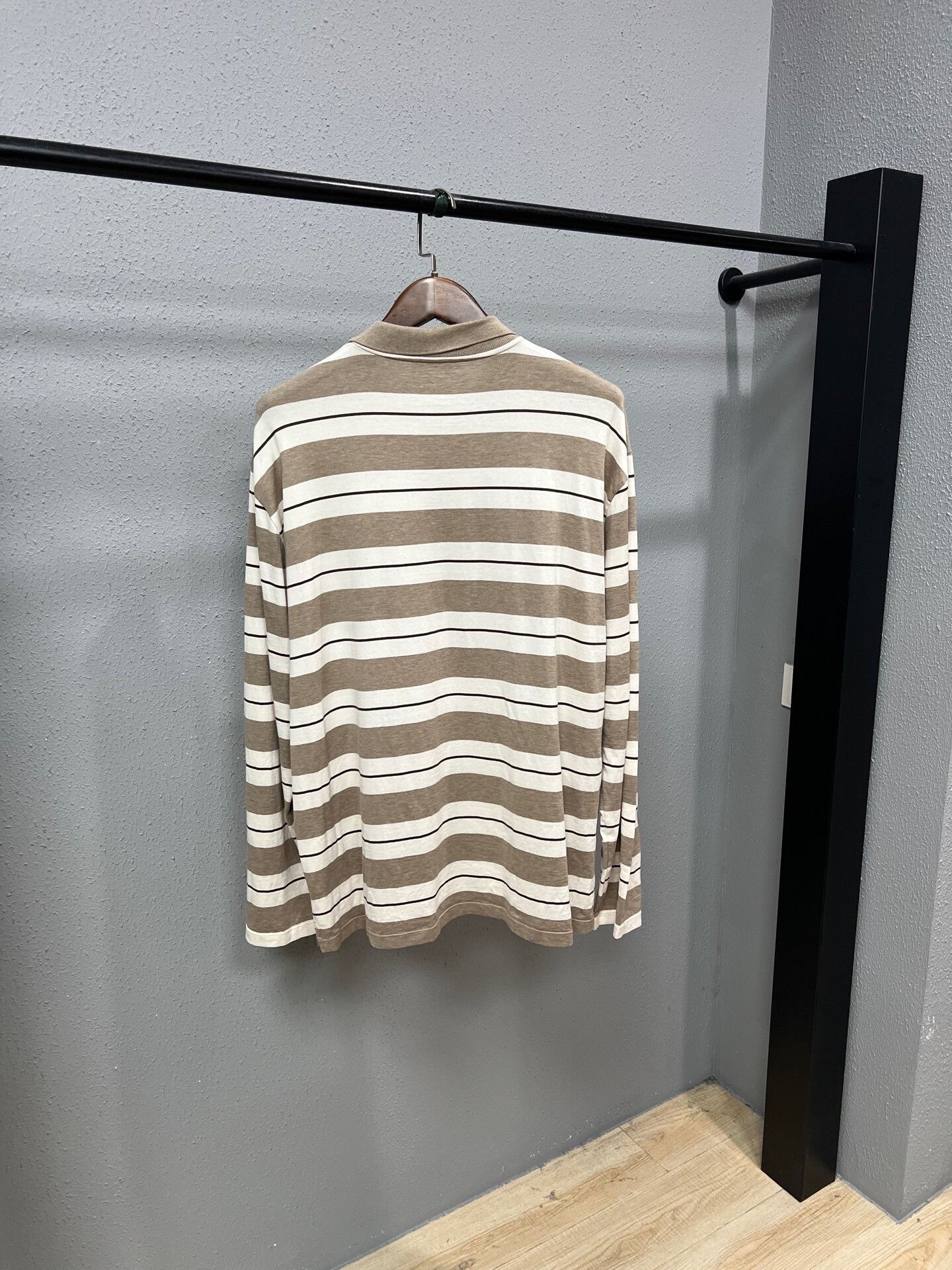 Miu Miu striped long sleeve polo by miu miu Size L / US 10 / IT 46 - 2 Thumbnail