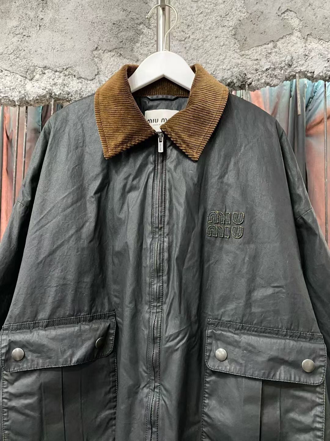 Miu Miu Miu Miu Corduroy Collar Waxed Jacket Size M / US 6-8 / IT 42-44 - 3 Thumbnail