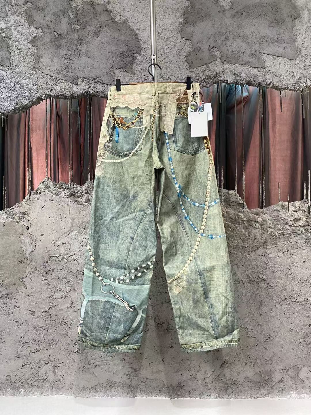Acne Studios Acne Studios 3D Print Pearl Denim Pants Size 23" - 2 Thumbnail