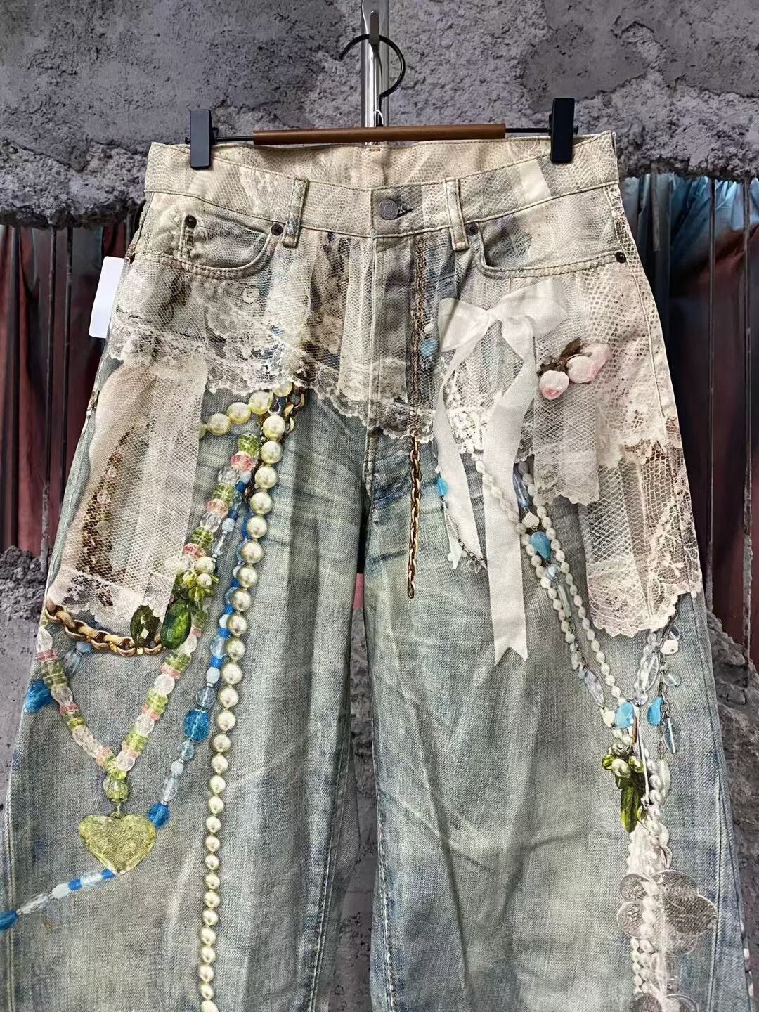 Acne Studios Acne Studios 3D Print Pearl Denim Pants Size 23" - 3 Thumbnail