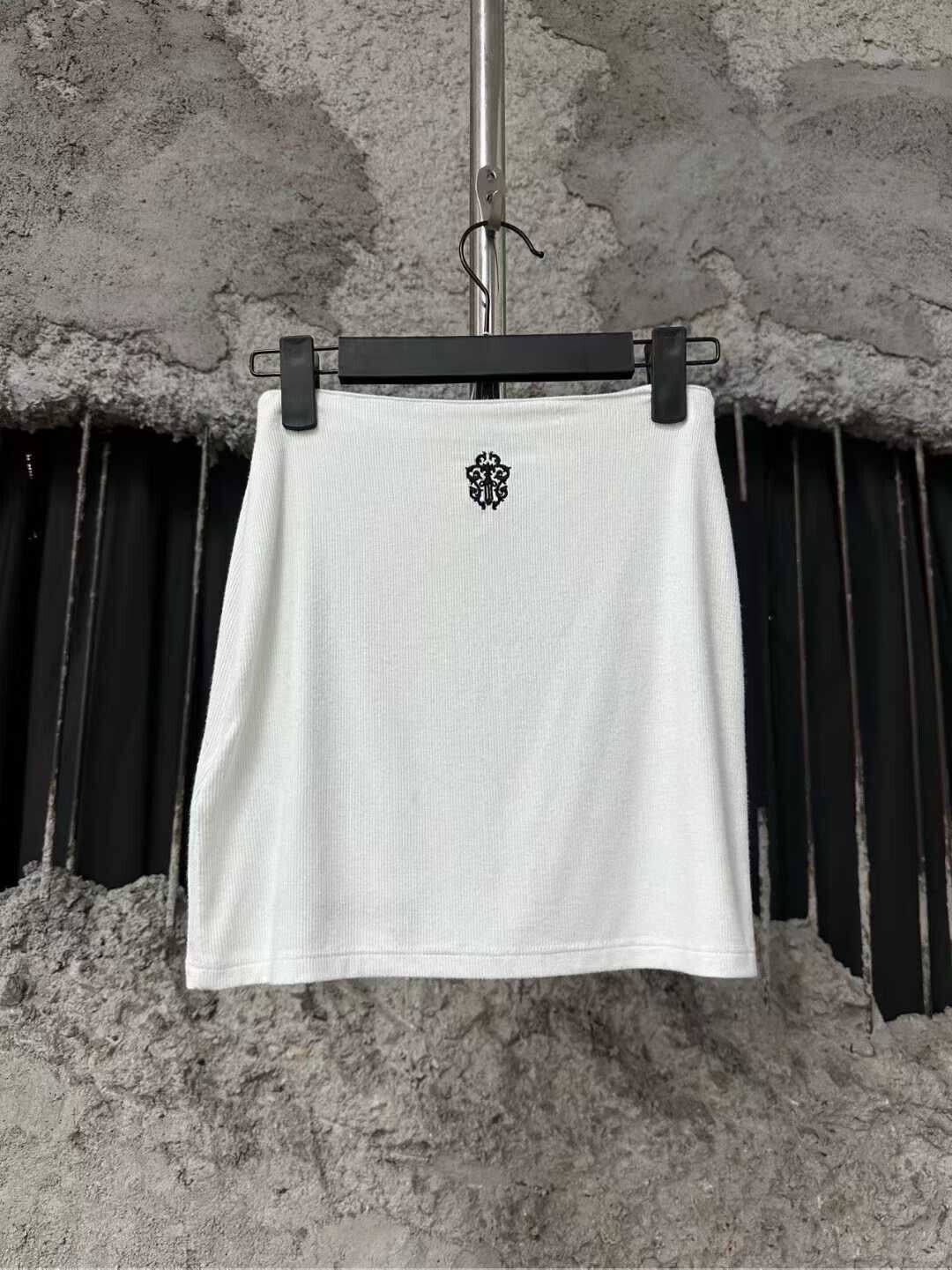 Chrome Hearts Chrome Hearts White Embroidered Mini Skirt Size 23" - 2 Thumbnail